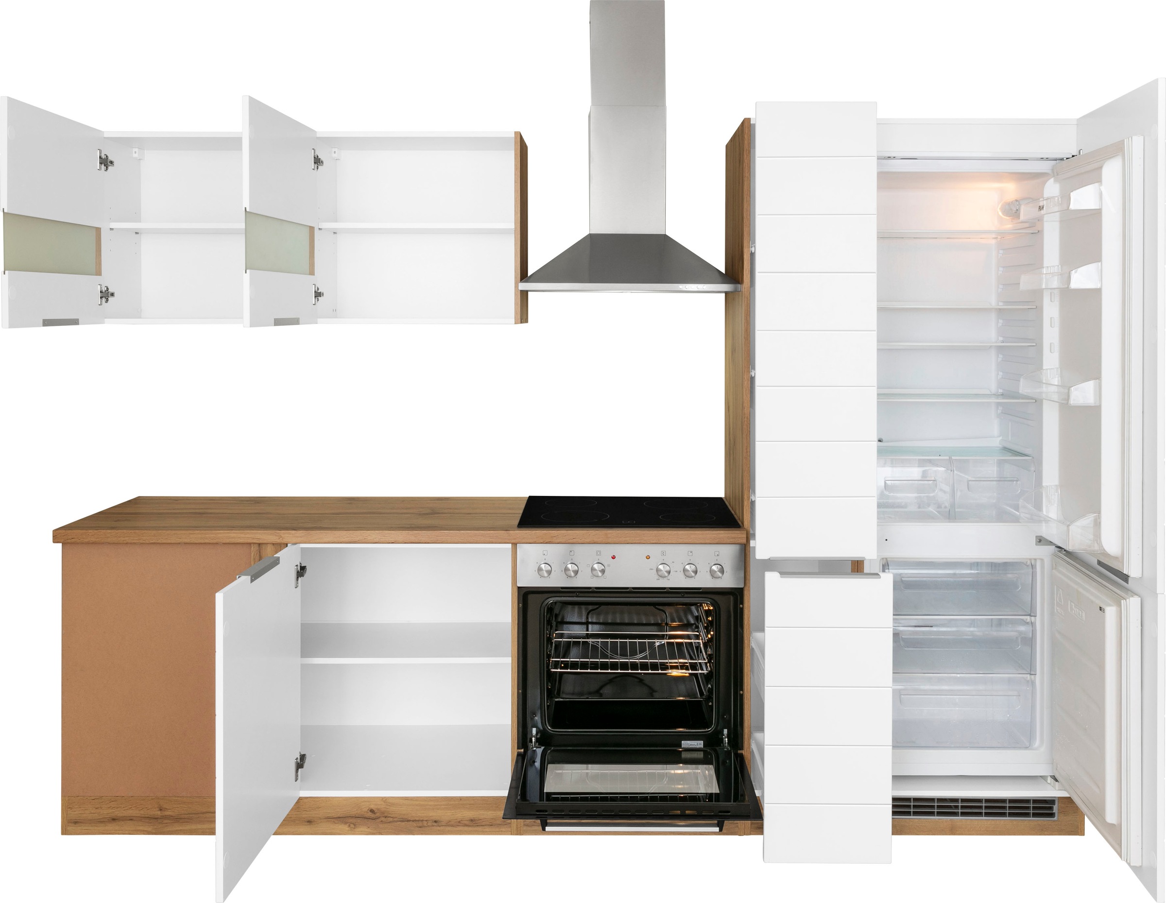 KOCHSTATION Winkelküche »KS-Luhe«, Stellbreite 240x270 cm, wahlweise mit oder ohne E-Geräten, MDF-Fronten
