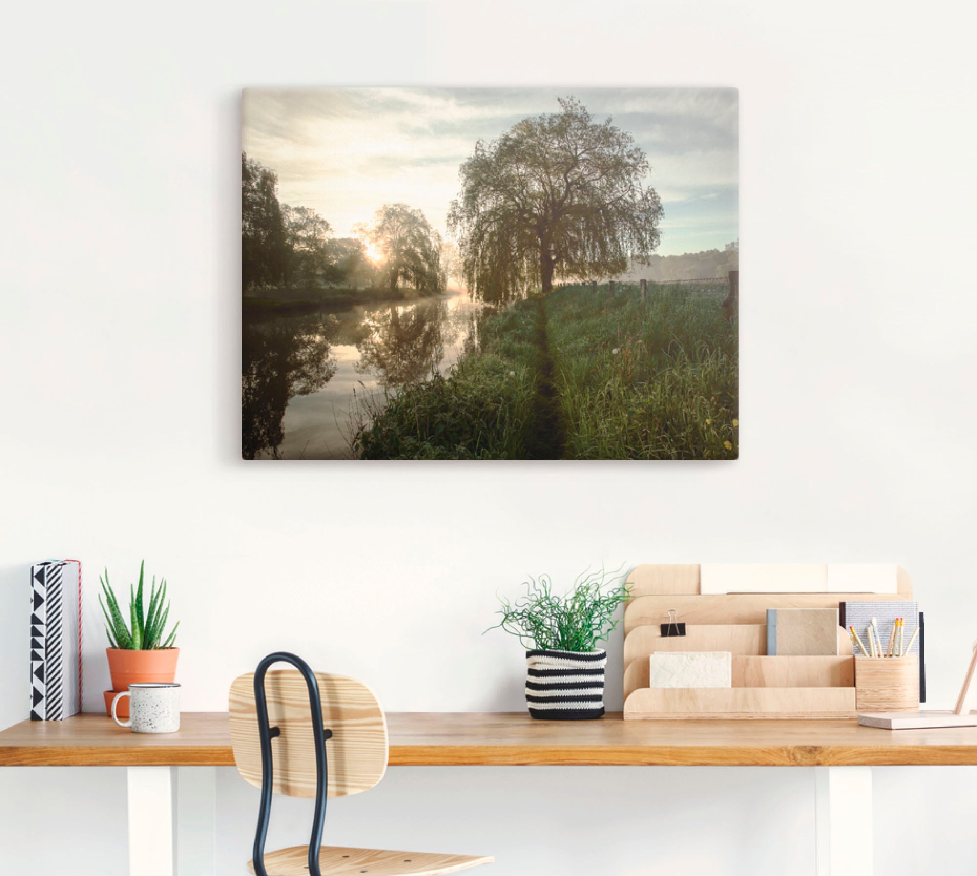 Artland Wandbild »Tagesbeginn an der Trave«, Gewässer, (1 St.), als Leinwandbild, Wandaufkleber in verschied. Größen