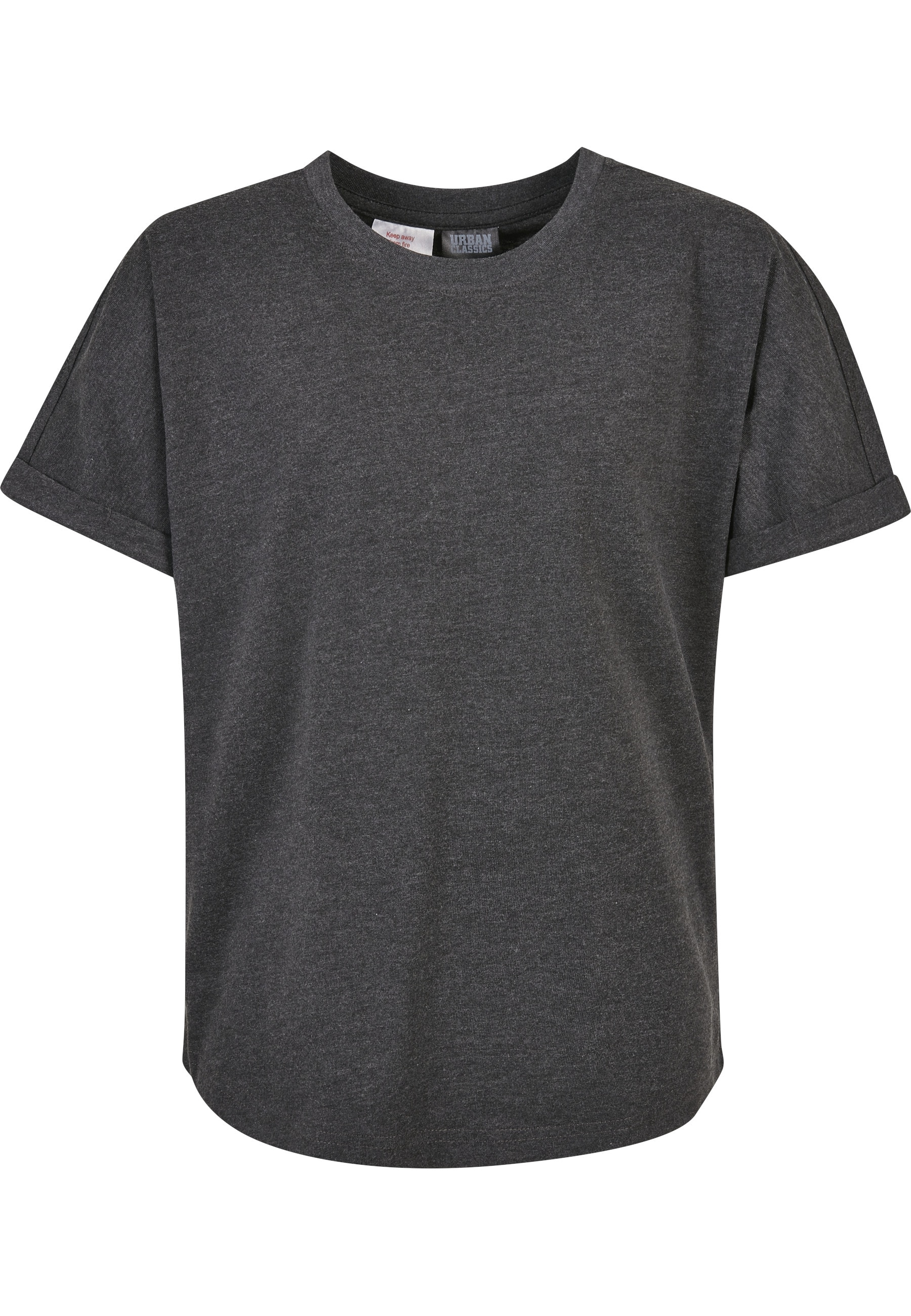 URBAN CLASSICS Kurzarmshirt »Urban Classics Herren Boys Long Shaped Turnup Tee 2-Pack« 1 Stk.
