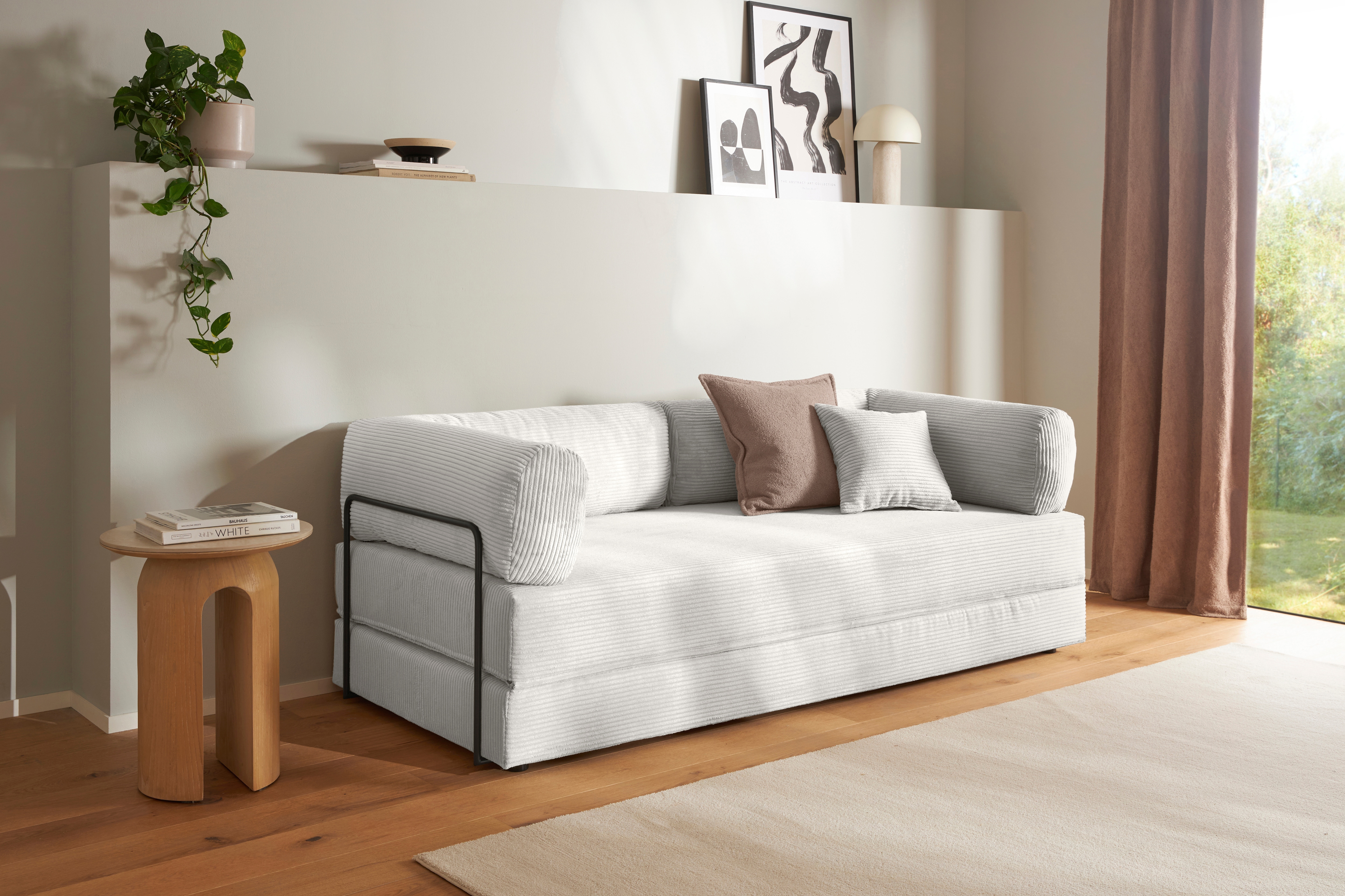 homsy by Ana Johnson Schlafsofa "Folda Dauerschläfer, B: 206 cm, Liegefl. 181x198 cm" mit Bett-/Schlaffunktion, inkl. 1x Zierkissen, Tonnentaschenfederkern