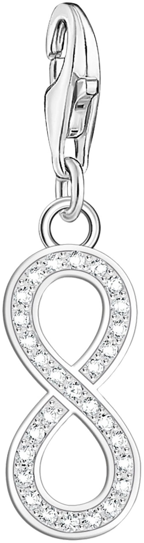 THOMAS SABO Damen Charm-Einhänger "Infinity/Unendlichkeitsschleife mit Zirkoniasteinen", bunt, Silber 925 (recycelt), Charms, mit Zirkonia (synth.)