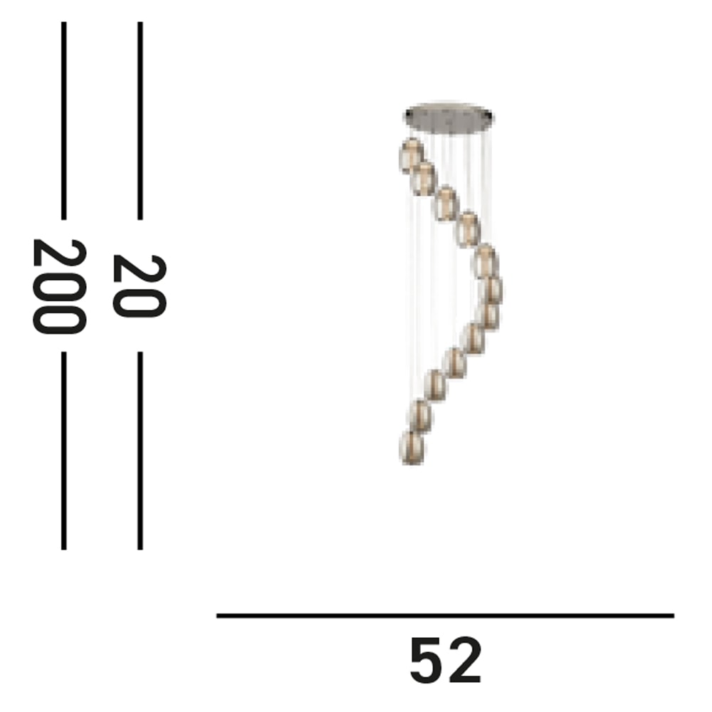 Searchlight LED-Hängeleuchte »Hängeleuchte Cyclone, 12-flammig« LED-Modul 1 Stk. Warmweiß Stalaktit-Optik