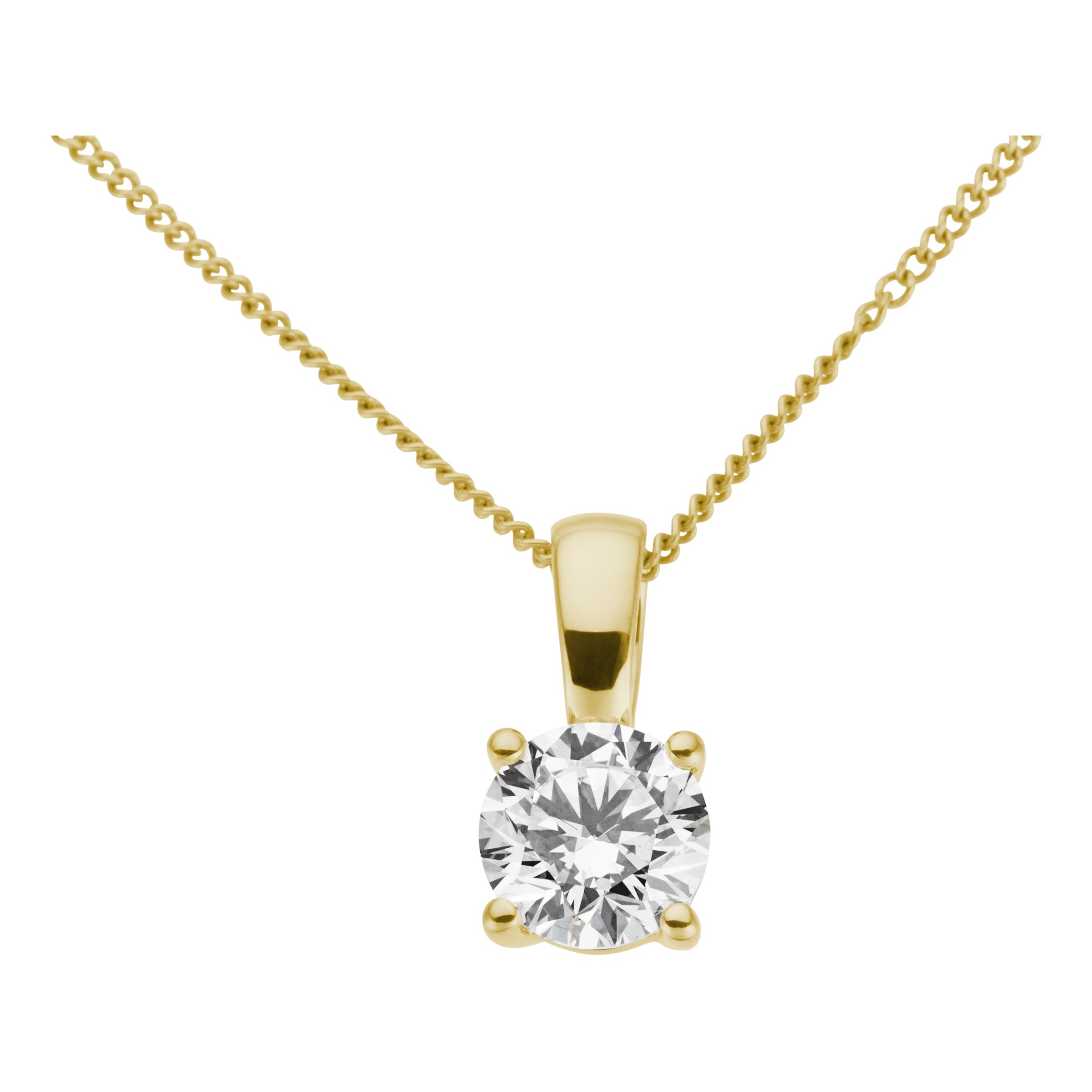 FIRETTI Damen Kettenanhänger "Schmuck Geschenk Gold 333 Halsschmuck Anhänger Solitär Lab Grown", 0,75 VS = sehr kleine Einschlüsse, Diamanten