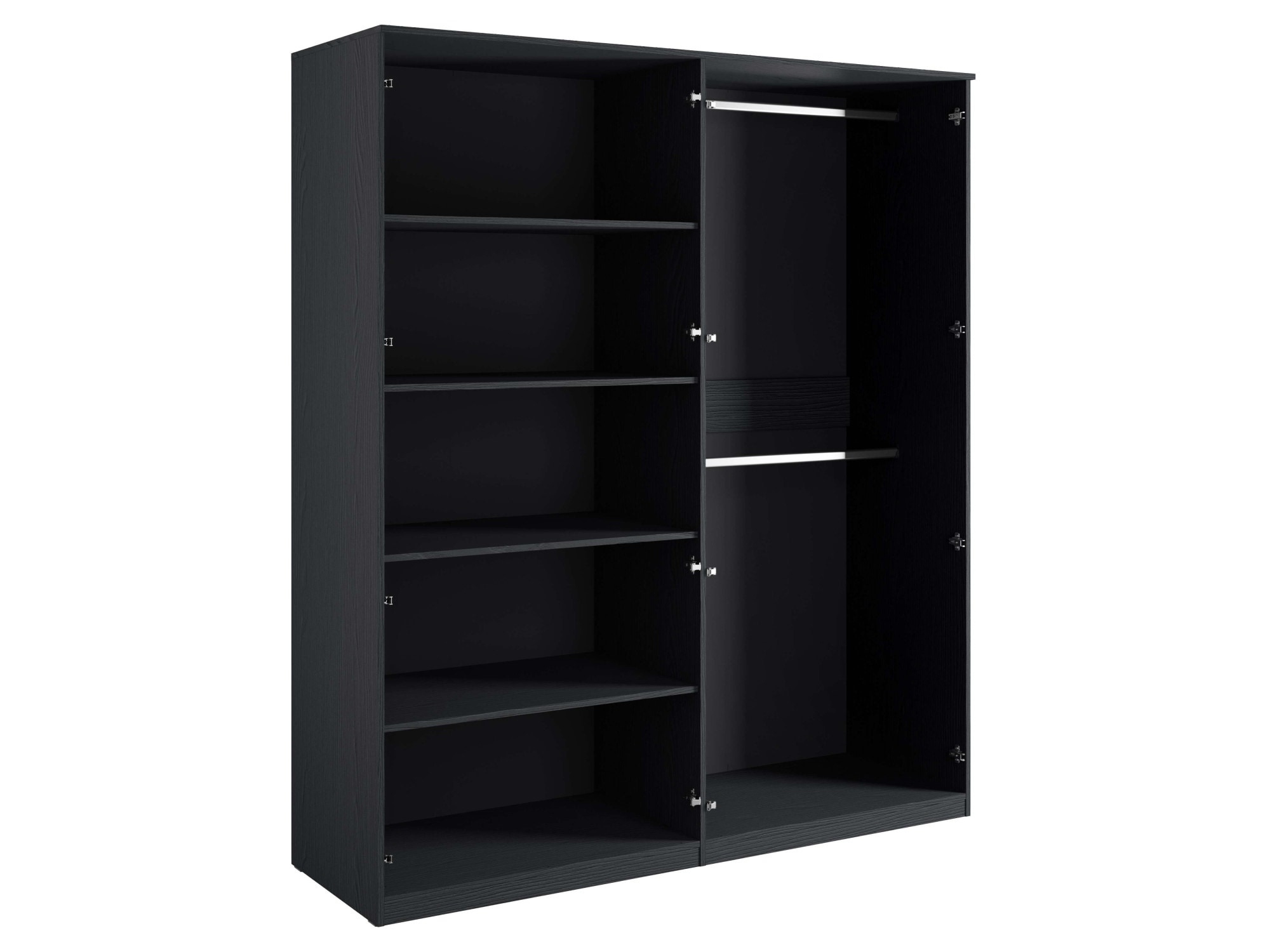 Leonique Kleiderschrank »Kleiderschrank Bellot mit 4 Einlegeböden und 2 Kleiderstange«, Garderobe mit 4 Drehtüren und goldenen Griffen, BxTxH 180x59x209 cm