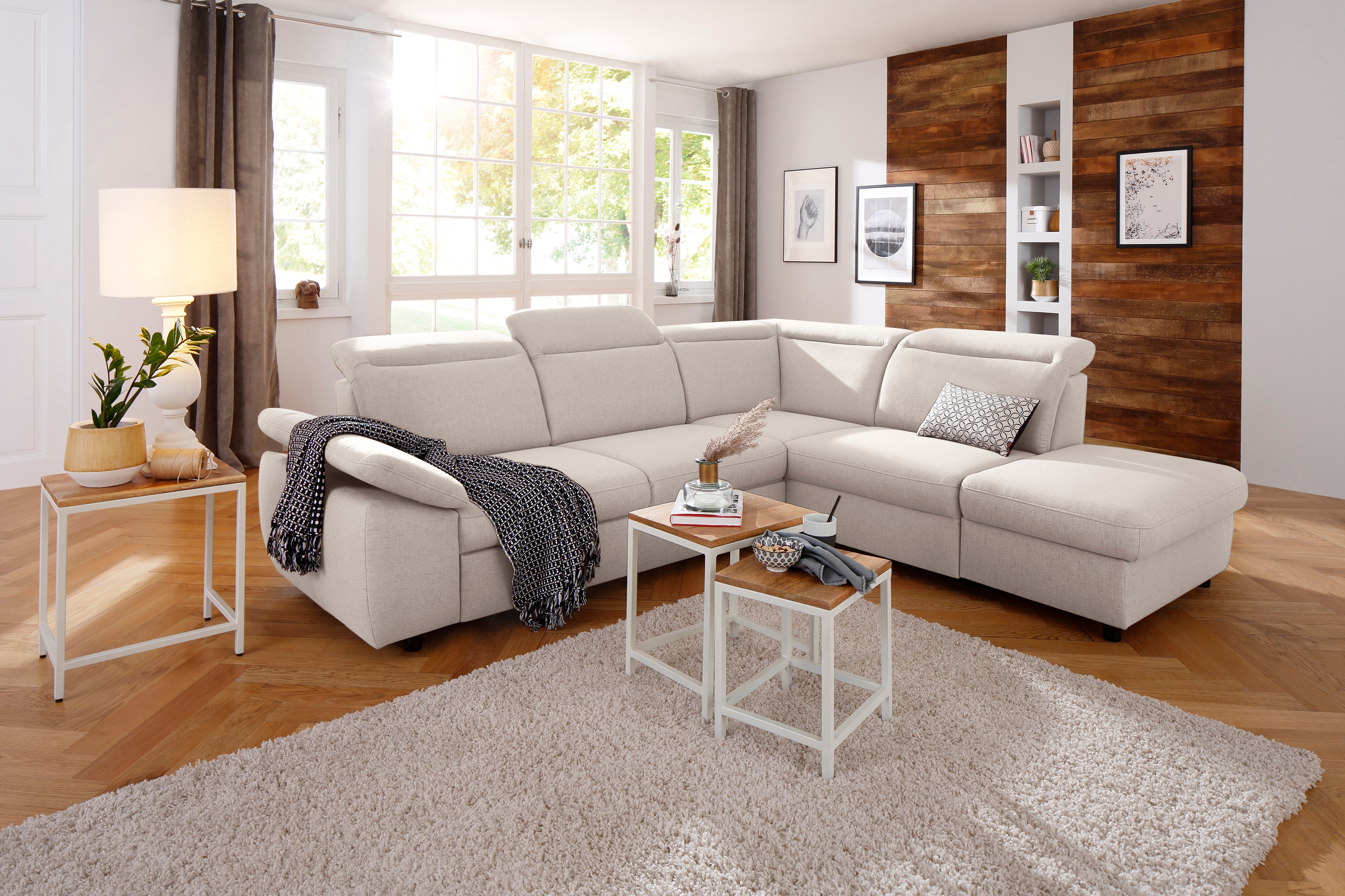 OTTO home Ecksofa "Mauritius L-Form" mit Ottomane, mit Kopfteil- und Armlehnverstellung