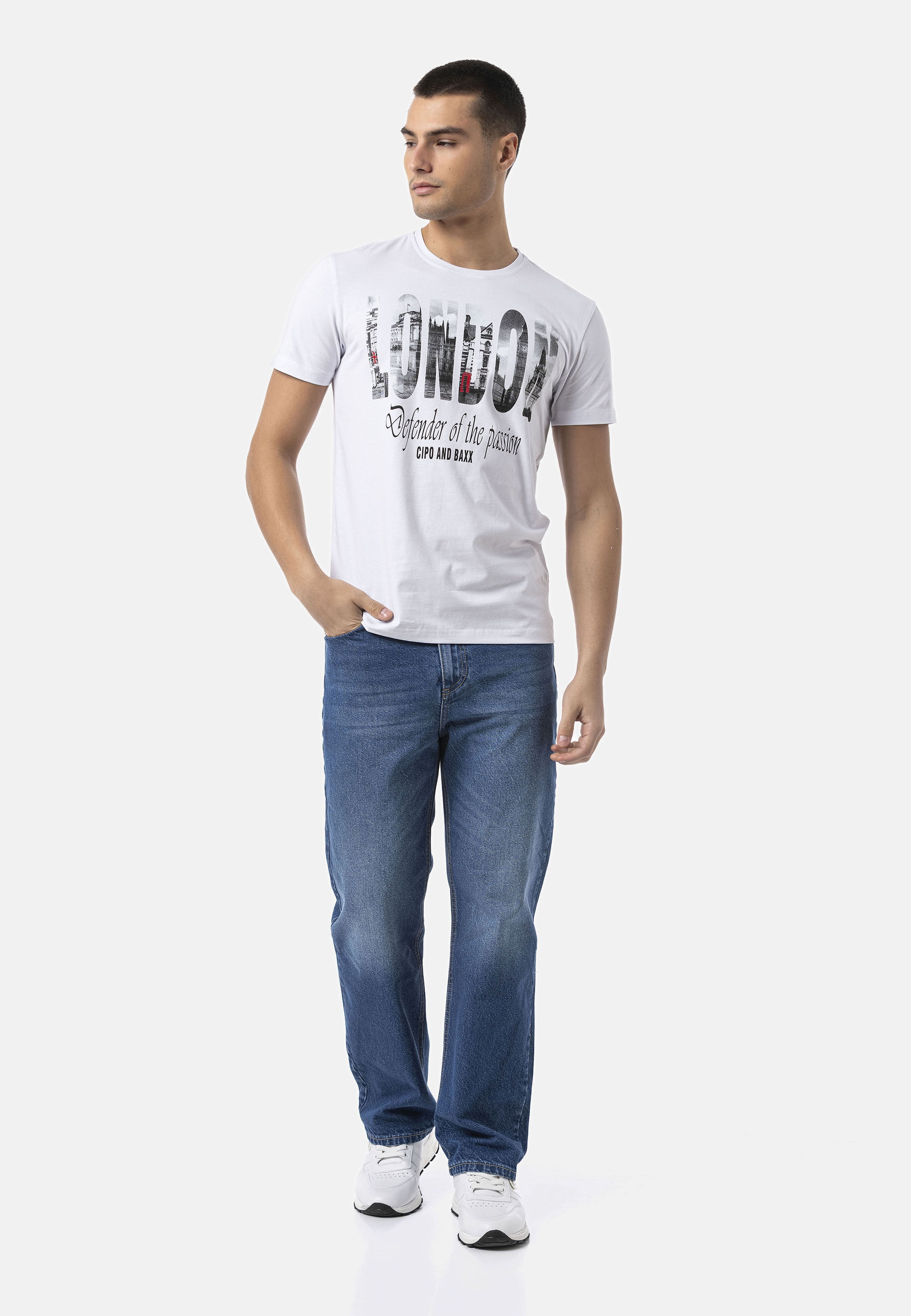 Cipo & Baxx Relax-fit-Jeans »Cipo & Baxx Jeanshose CD903« Baggy Fit, mit Leichte Iceblue-Waschung