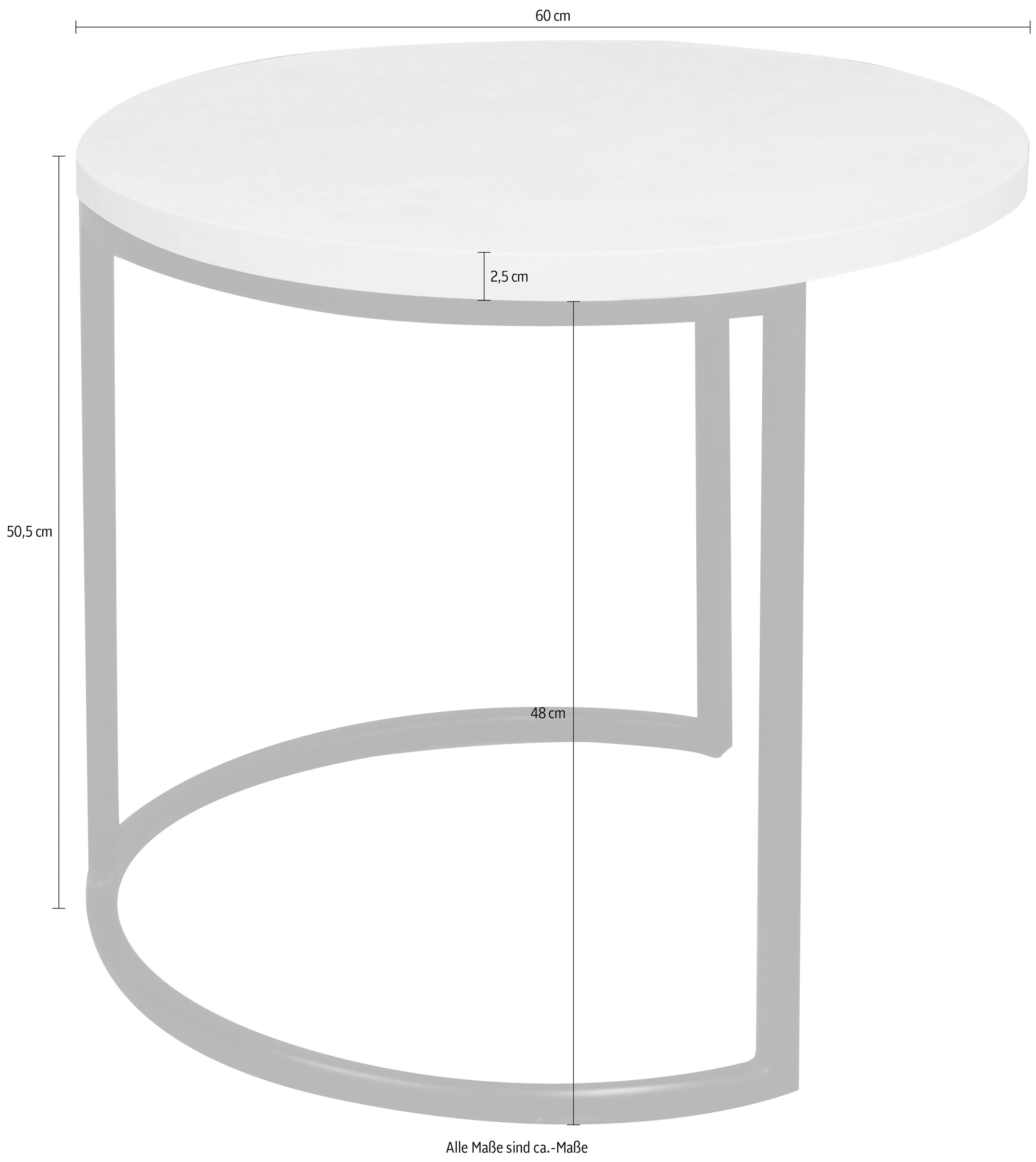 Mäusbacher Couchtisch »Couchtisch rund«, Couchtisch rund Durchmesser 60cm, Metallgestell