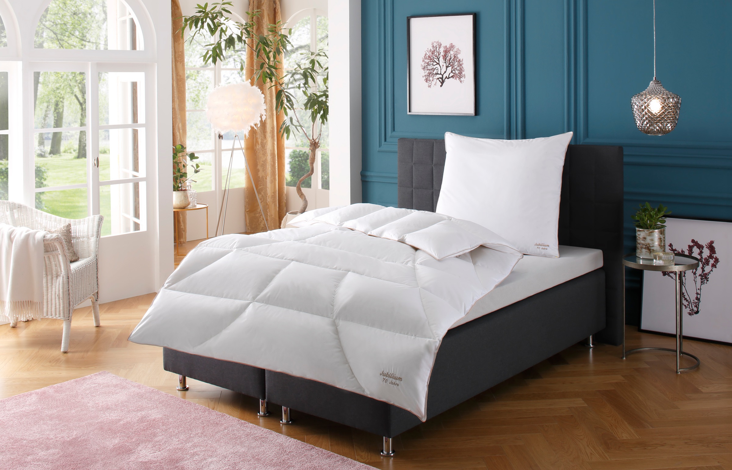 QUEENS TEXTILES Gänsedaunenbettdecke "Jubiläum, Bettdecken warm, Hausstauba günstig online kaufen