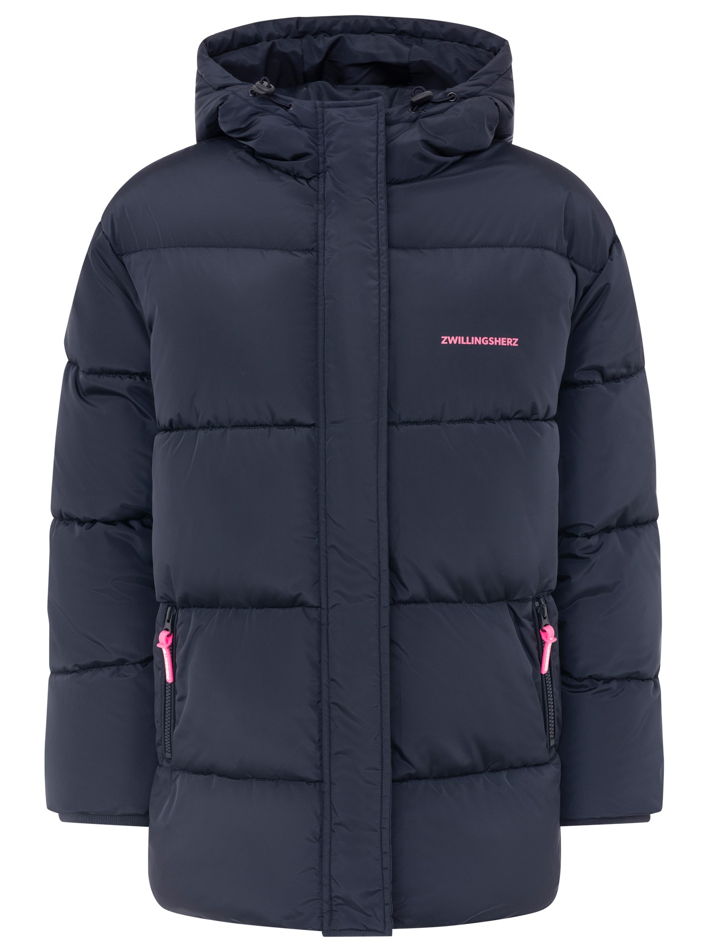 Zwillingsherz Steppjacke »„Love More“« Kapuze mit Tunnelzug, verdeckter Reißverschluss, dezente Details