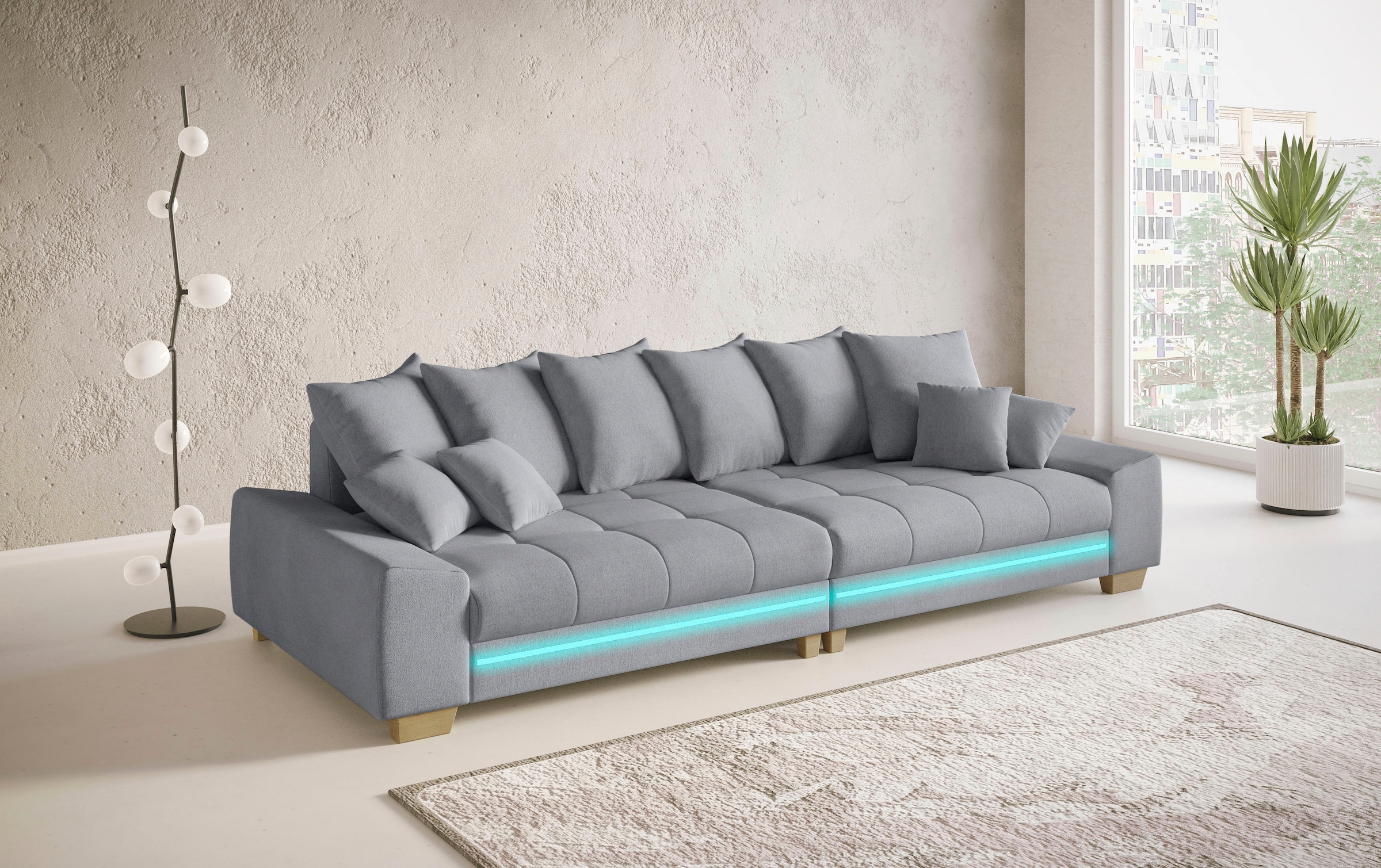 Mr. Couch Big-Sofa »Nikita II«, mit RGB-LED Beleuchtung, Kaltschaumpolsterung bis 140 kg belastbar