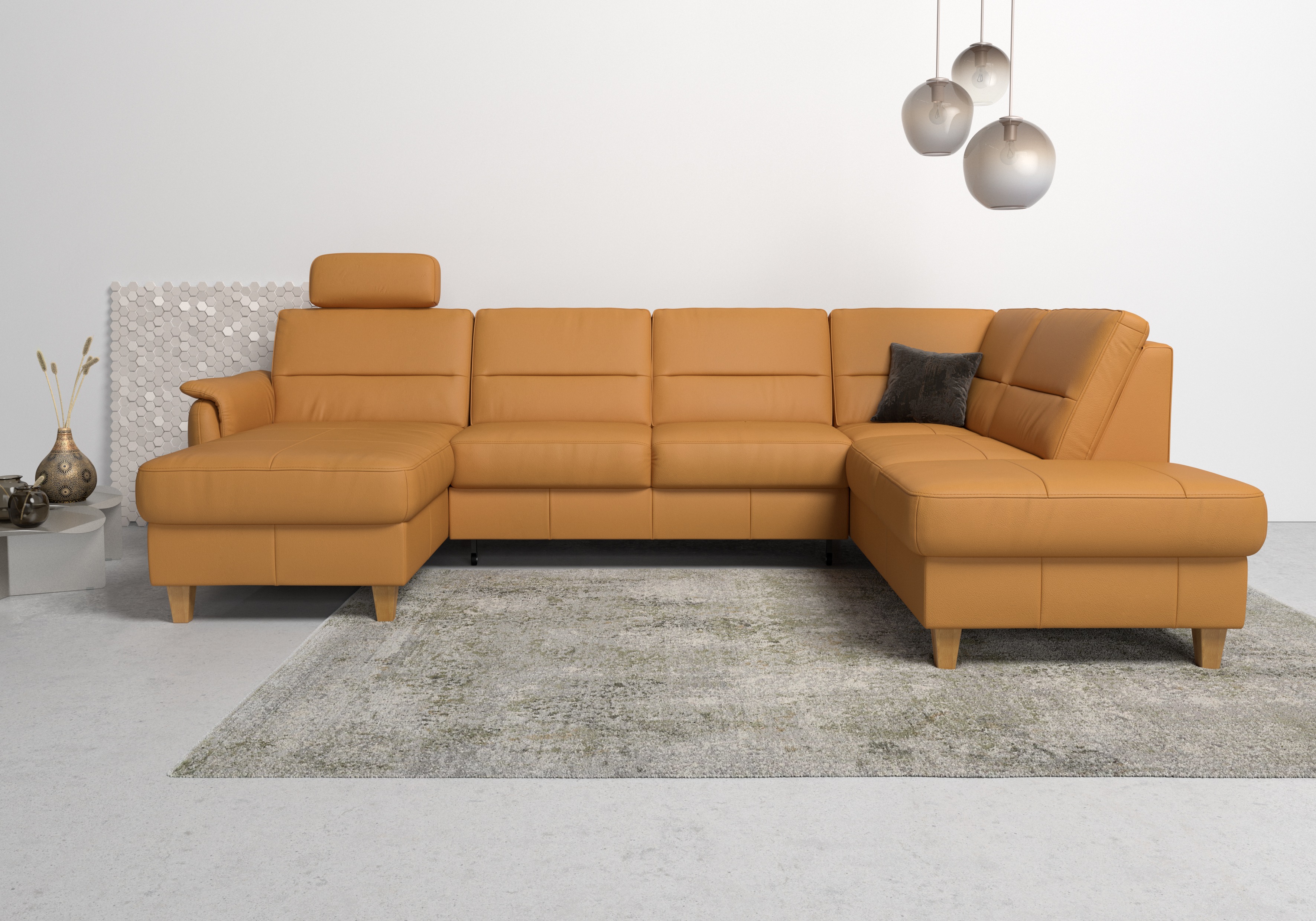 Thumbnail - Home affaire Wohnlandschaft "Palmera U-Form, B: 308 cm" optional Bettfunktion & Bettkasten, Federkern