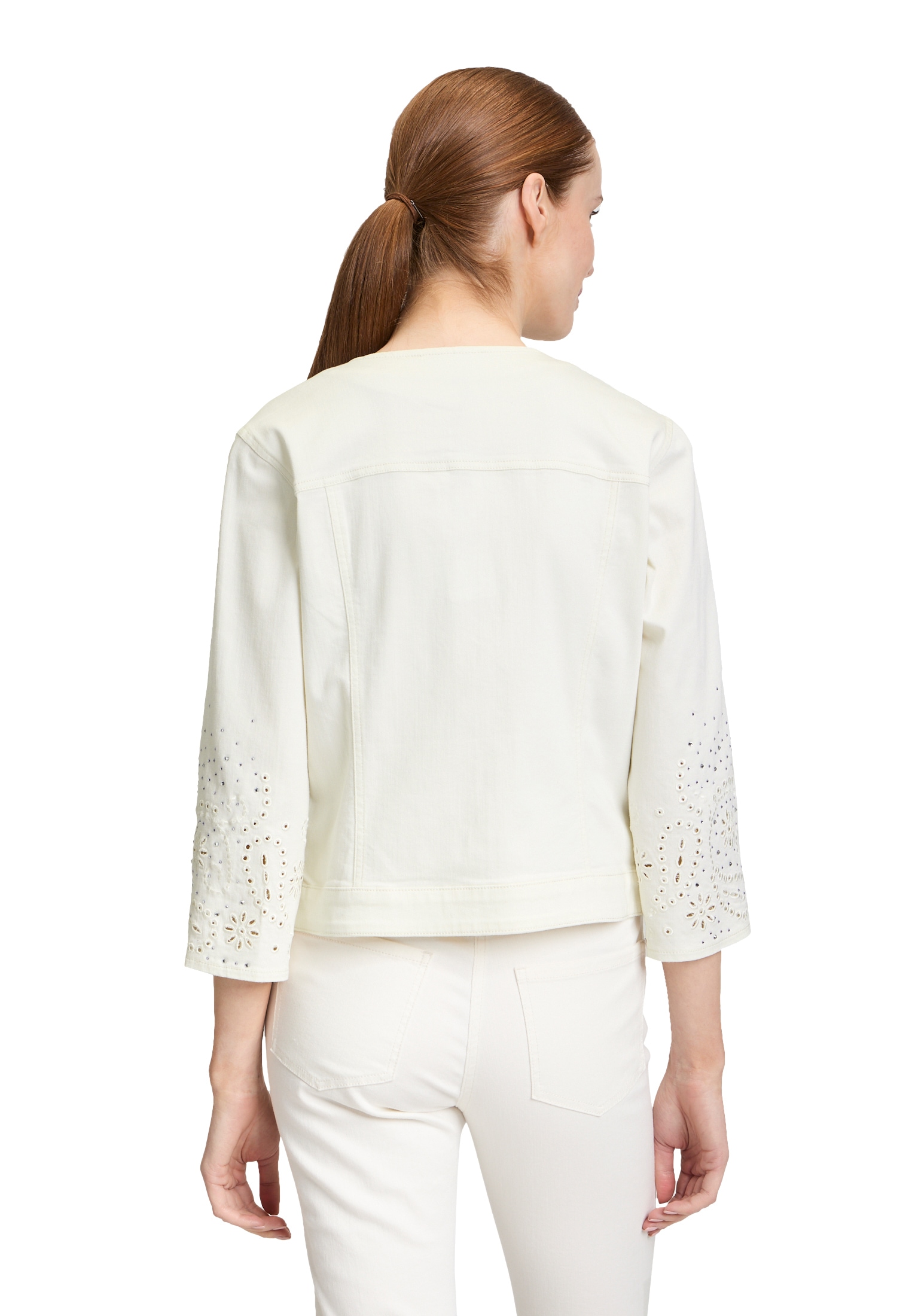 Betty Barclay Jackenblazer »Betty Barclay Jeansjacke mit 3/4 Arm«, Lochstickerei