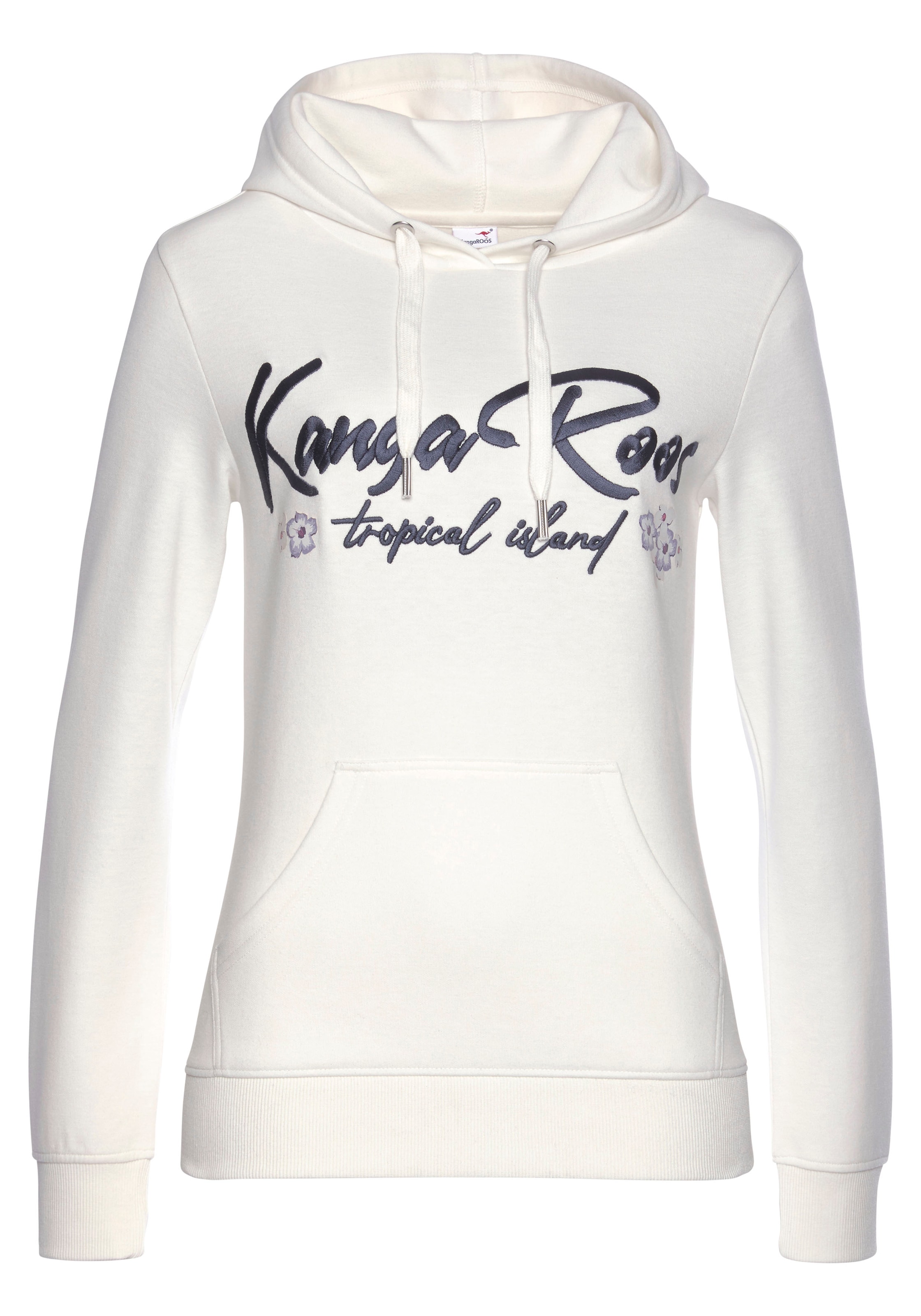 KangaROOS Kapuzensweatshirt, Mit Stickerei und Blumendruck, Loungeanzug, Hoodie