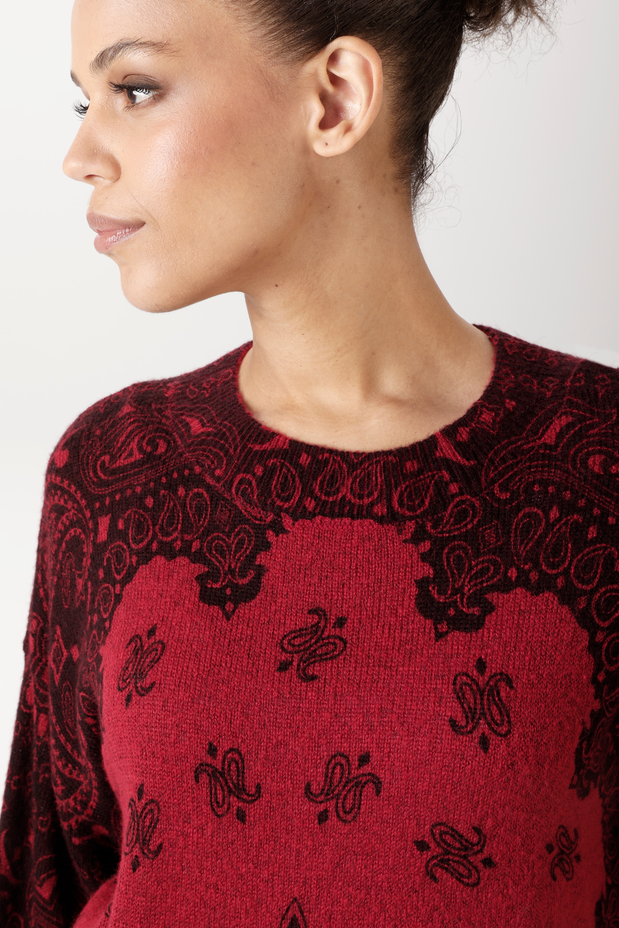 Aniston CASUAL Strickpullover mit fantasievollen Mustern bedruckt - NEUE KOLLEKTION