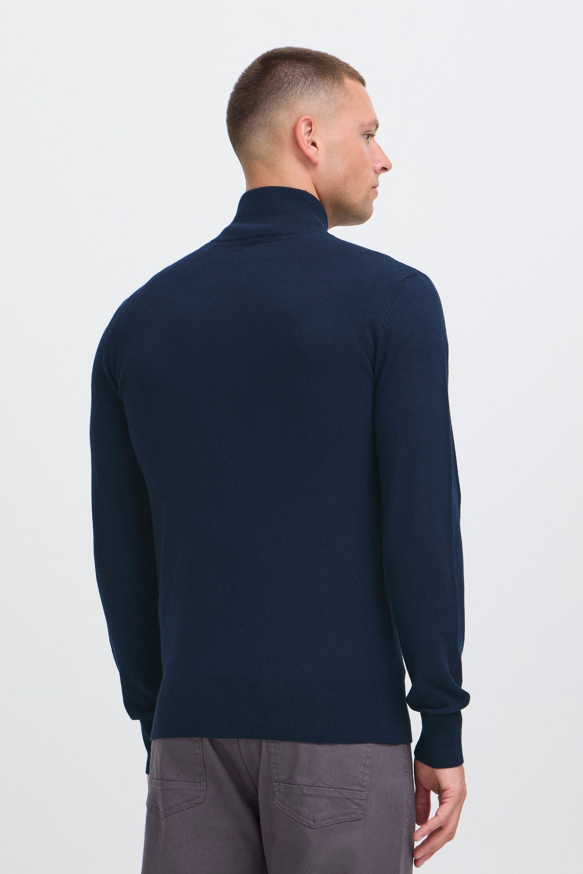 Strickjacke BLEND "Strickjacke BHFippo", Herren, Gr. L, blau (marineblaus), Obermaterial: 70% Baumwolle CO recyc.. 30% Polyester Pol. recyc.., Strickjacken Strickjacke