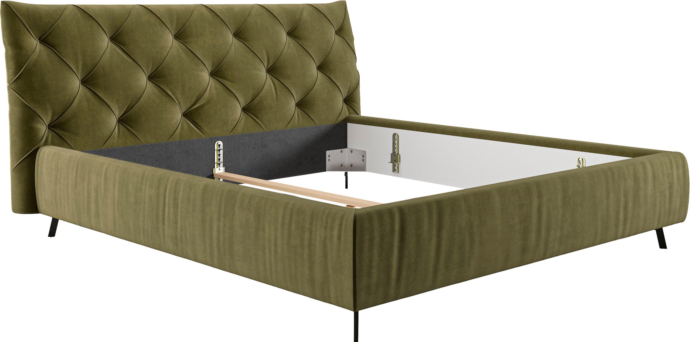 Thumbnail - Home affaire Polsterbett "Elloree, in 4 Breiten bis 200cm, auch in Leder" Kopfteilhöhe 105 cm, belastbar bis 280 kg, auc...