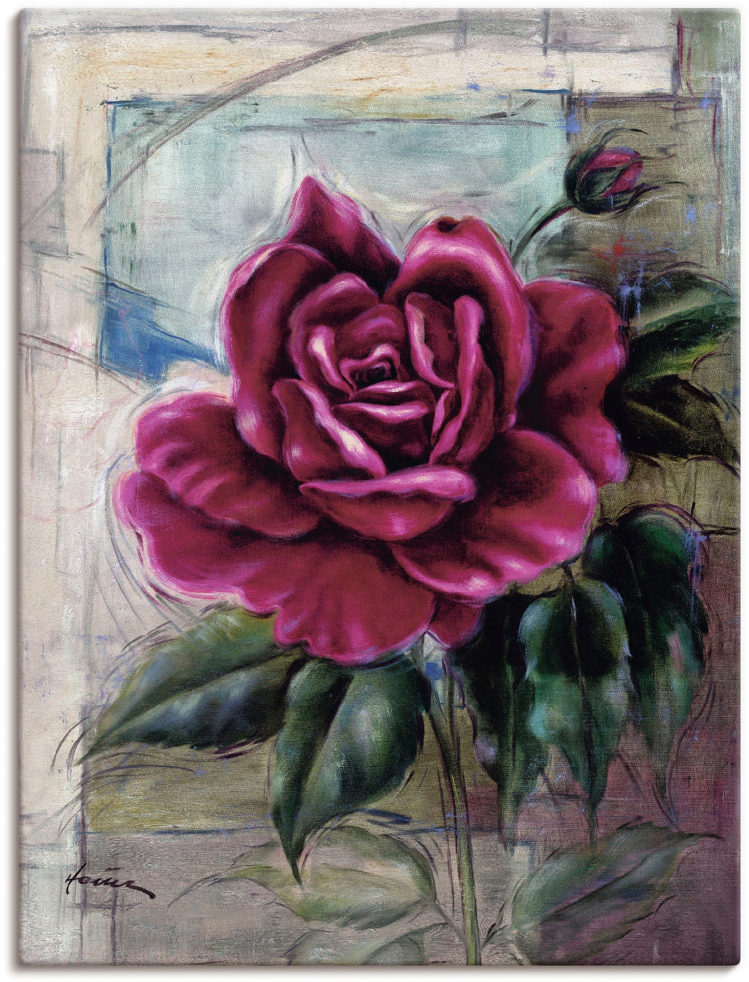 Artland Wandbild | Größen St.), Wandaufkleber BAUR kaufen Poster Blumen, in versch. (1 oder »Rose Leinwandbild, als II«, Alubild