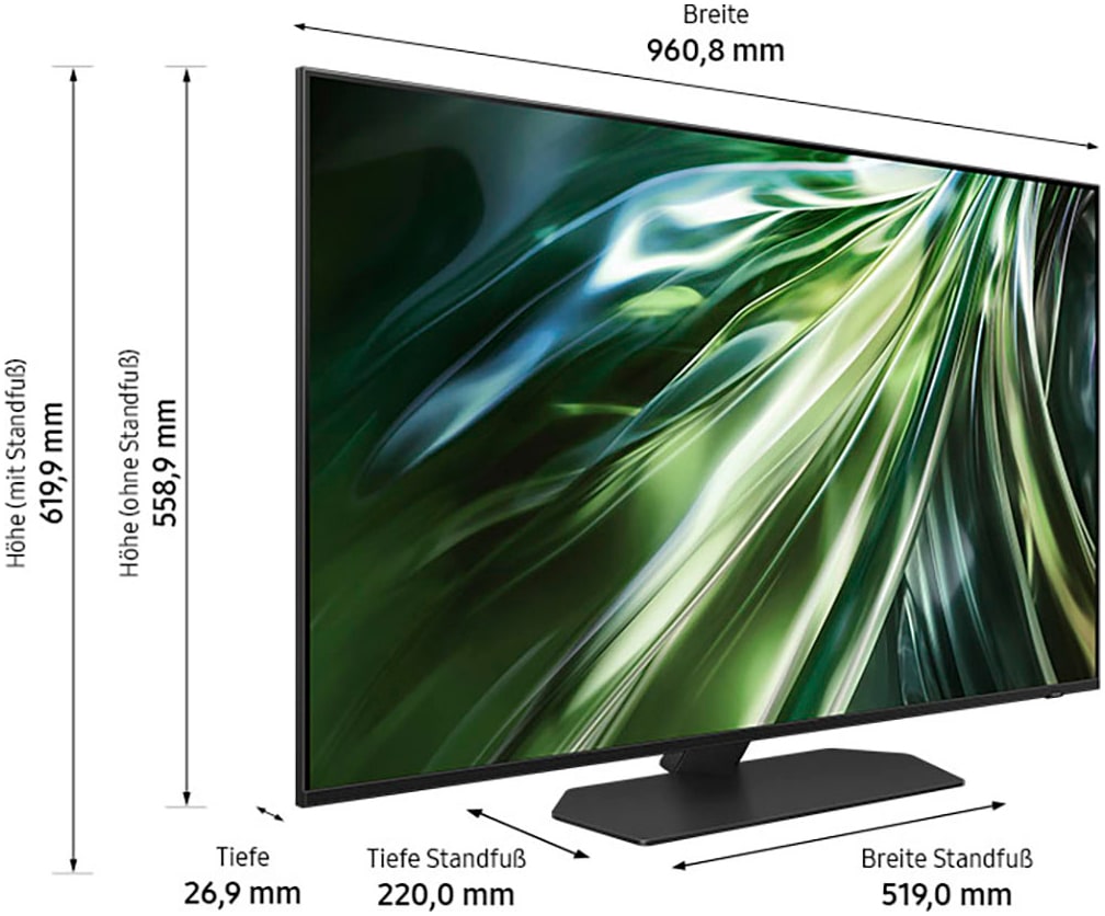 Samsung QLED Mini LED-Fernseher »GQ43QN90DAT«, 4K Ultra HD, Smart-TV, Neural Quantum 4K AI Gen2 Prozessor, Gaming Hub, bis zu 144Hz