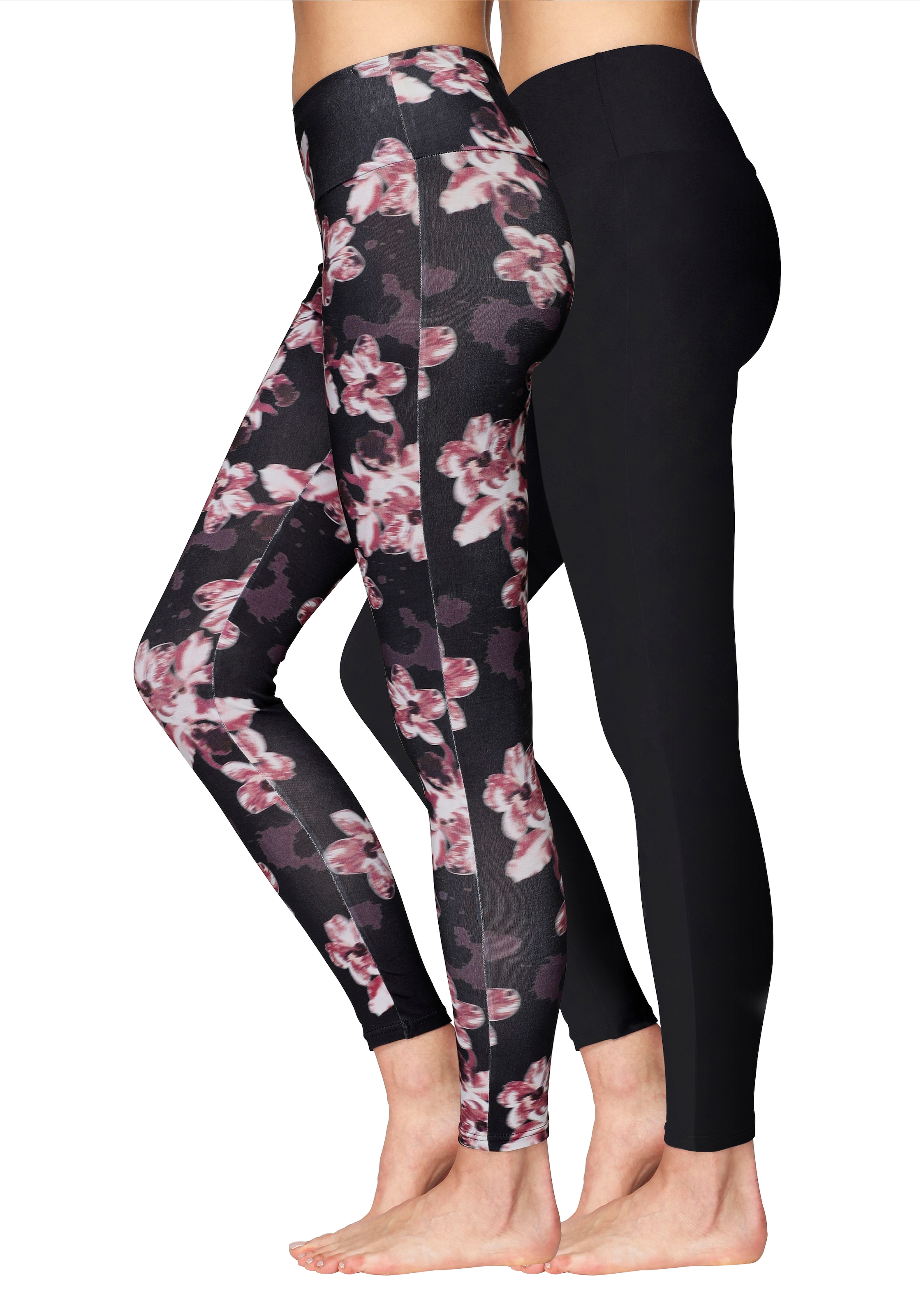 H.I.S Leggings, (2er-Pack), in bedruckt und uni