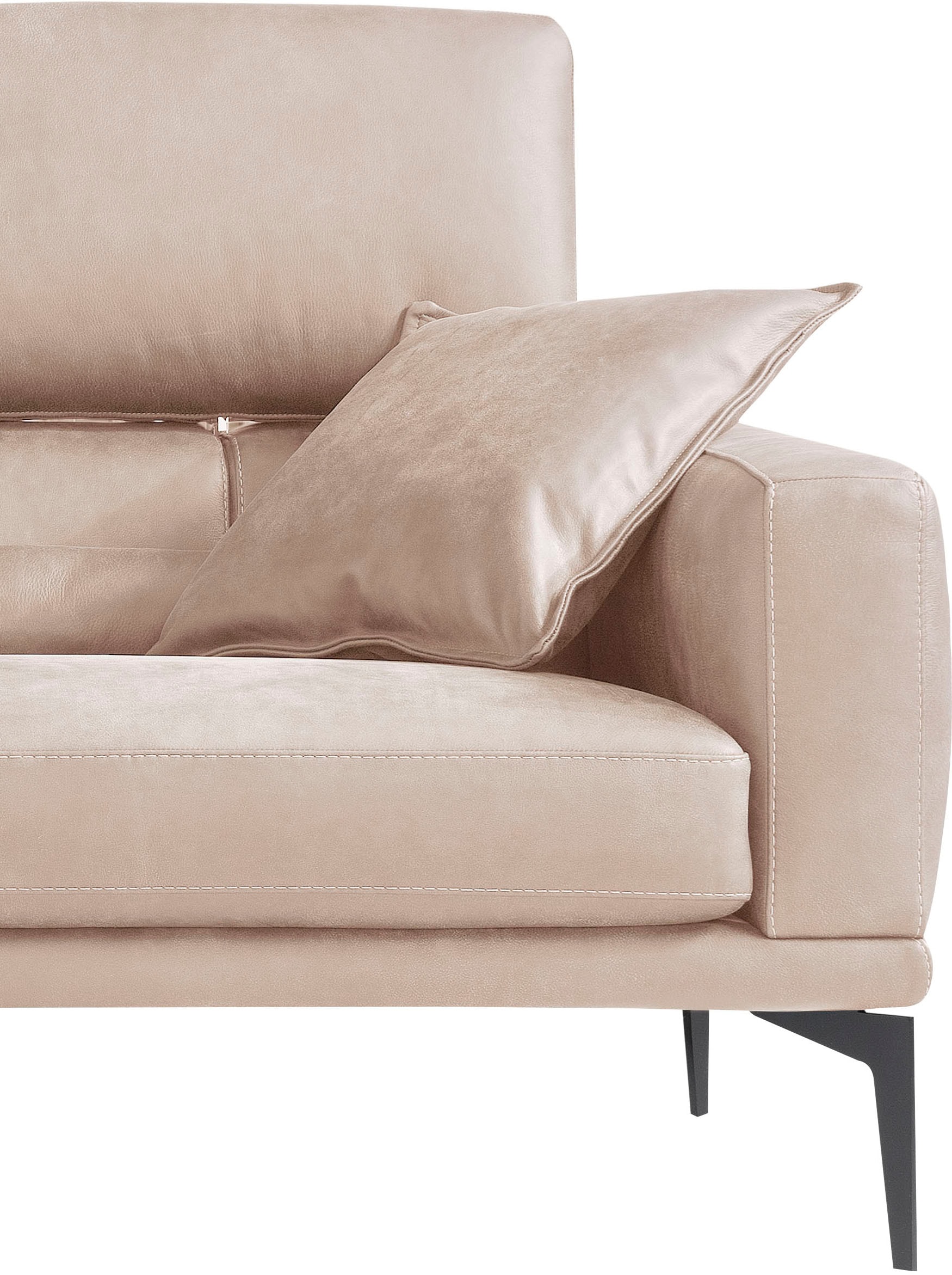 Egoitaliano 2,5-Sitzer »Masu, Designsofa mit erstklassigem Sitzkomfort« inkl. 2 Kissenrollen, Rückenelemente manuell verstellbar, Metallfüße