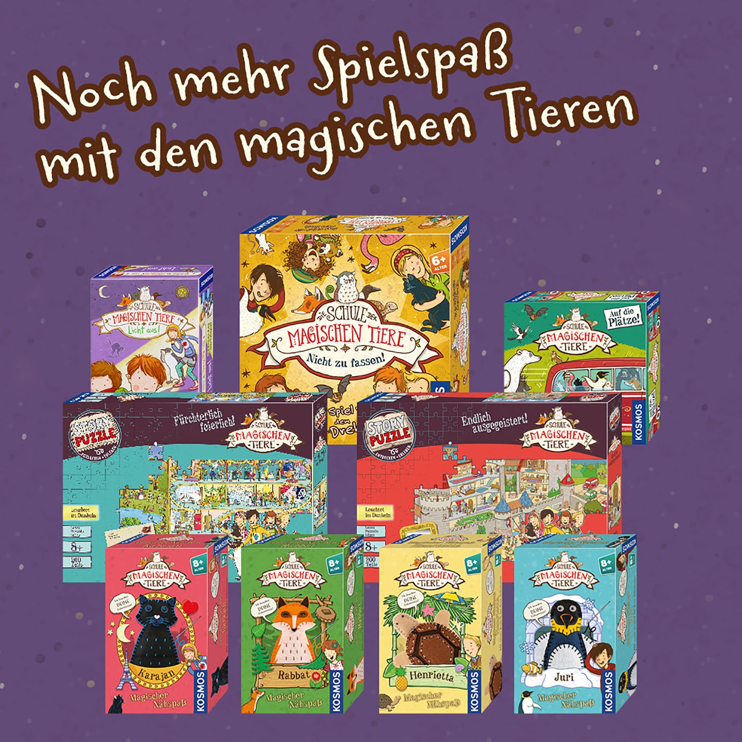 Kosmos Puzzle »Story Puzzle: Die Schule der magischen Tiere, Fürchterlich Feierlich«, mit Leuchteffekt; Made in Germany