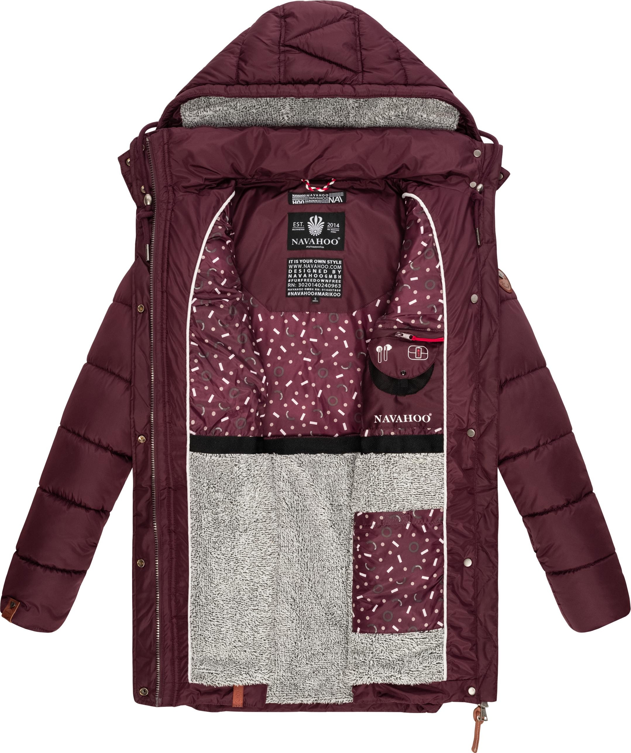 Navahoo Steppmantel »Daliee«, Stylischer Winterparka mit abnehmbarer Kapuze