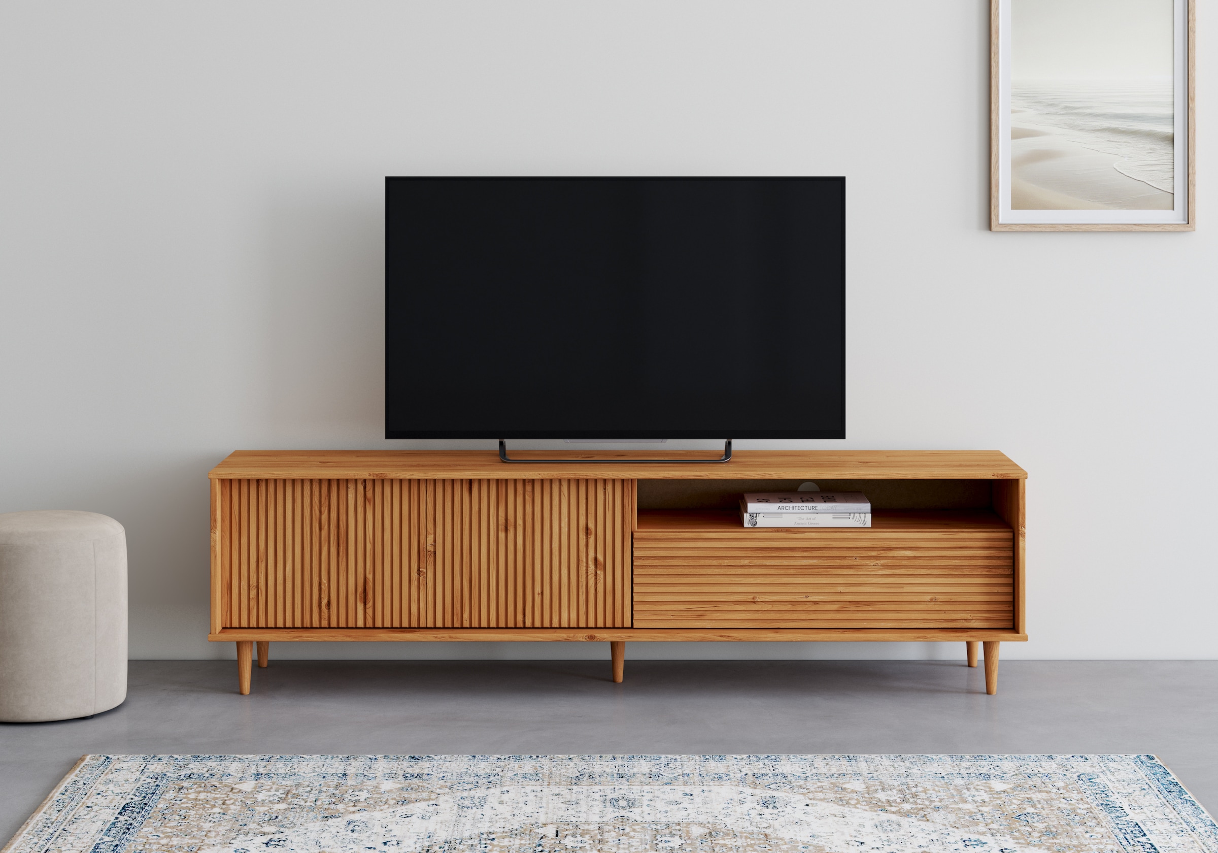 INOSIGN Lowboard "Malmedy", TV-Kommode aus massivem Kiefernholz, Push-to-op günstig online kaufen