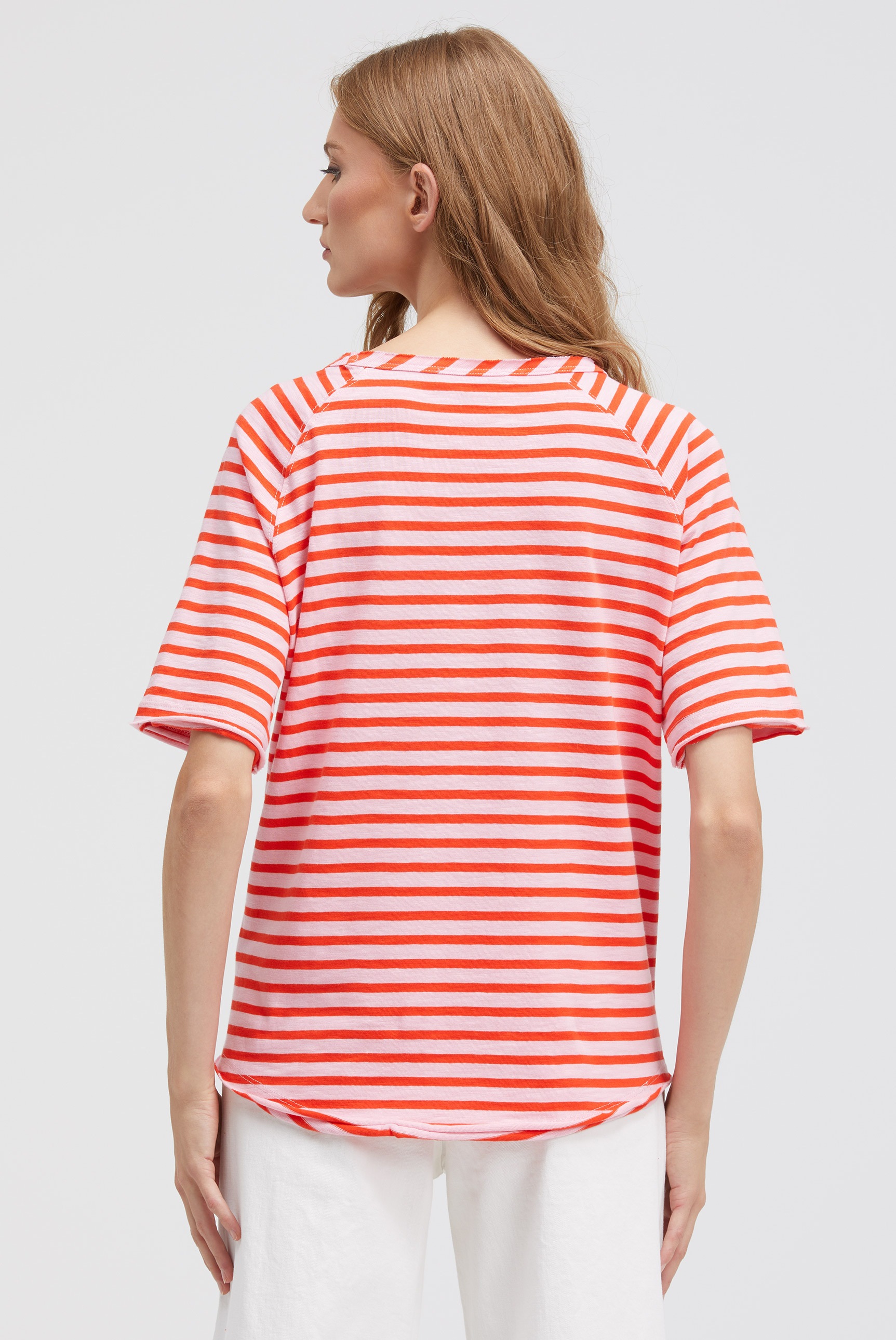 Smith & Soul Rundhalsshirt, mit offener Kante am Ausschnitt
