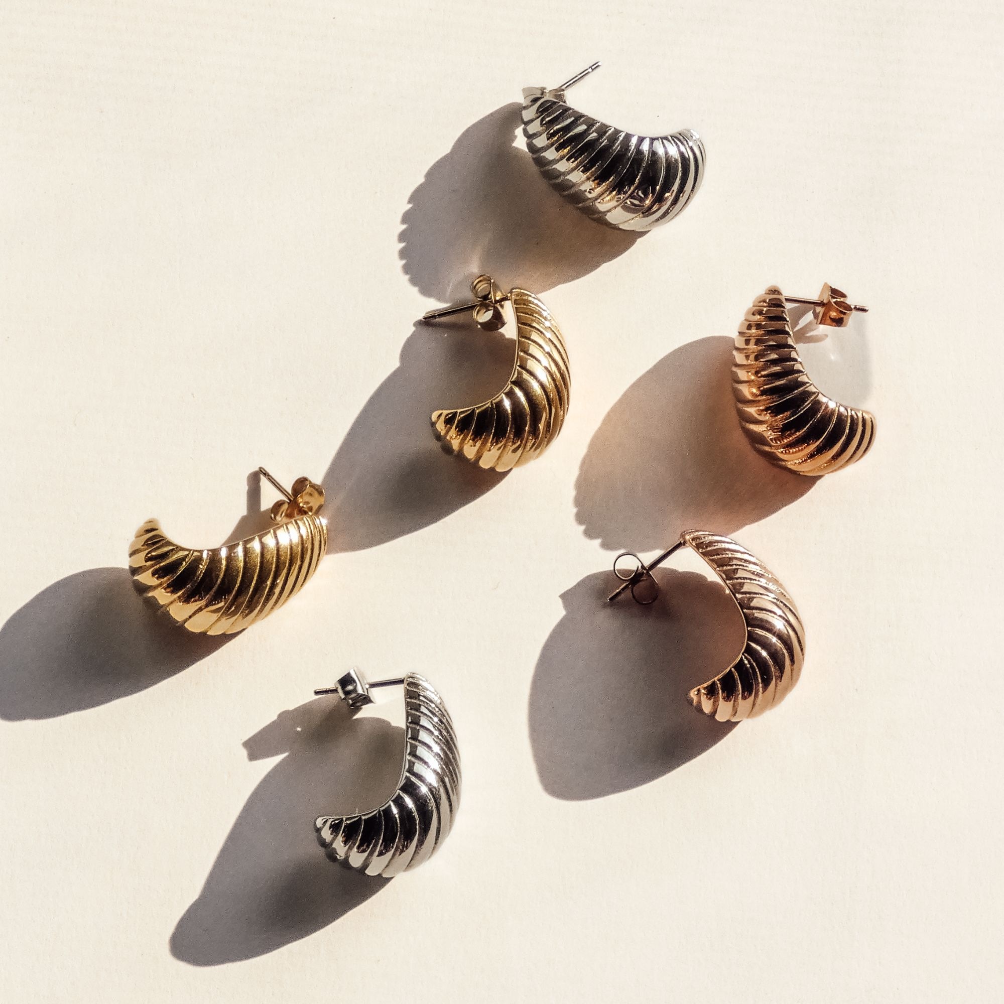 Echtzeit Paar Creolen »Schmuck Geschenk Edelstahl Ohrringe The Organic Drop«