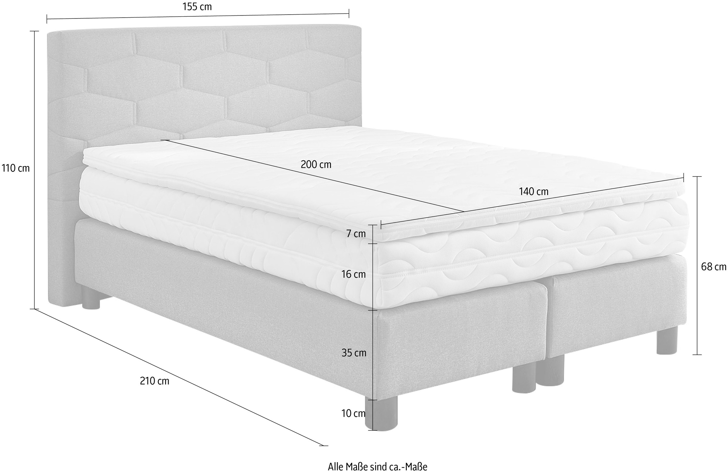 Westfalia Schlafkomfort Boxspringbett, wahlweise mit Topper