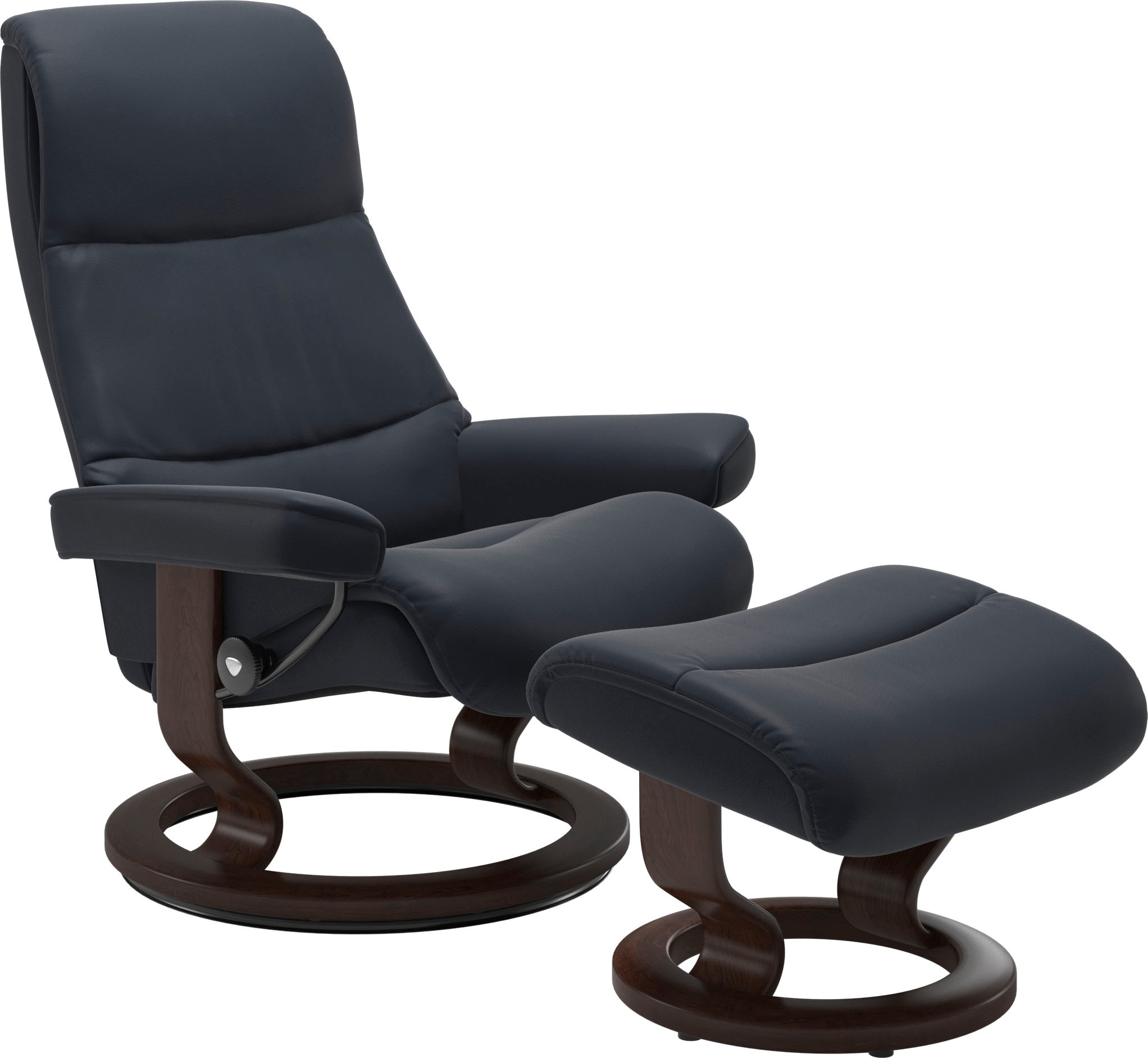 Stressless® Relaxsessel »View«, (Set, Relaxsessel mit Hocker), mit Classic Base, Größe S,Gestell Braun