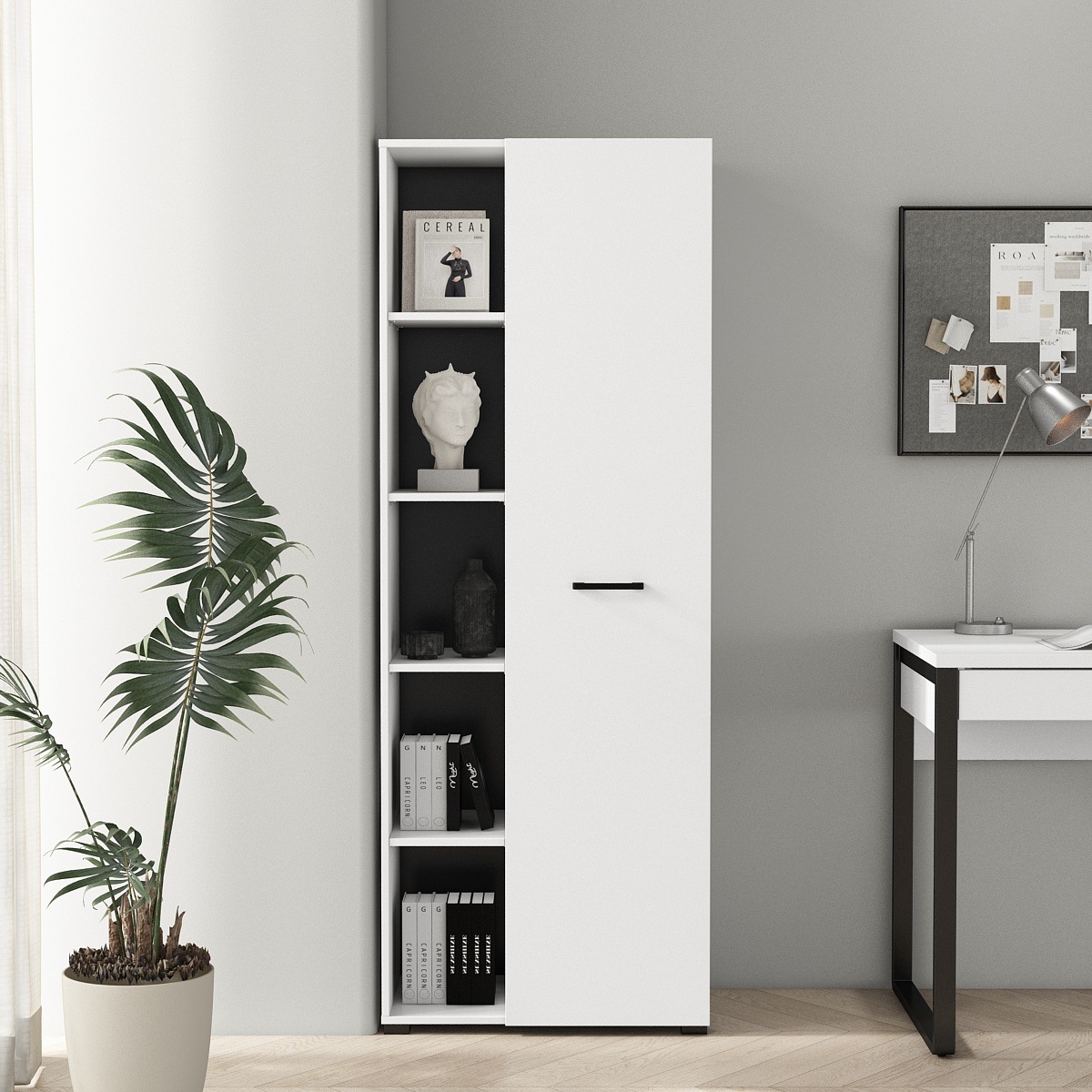 OTTO home Aktenschrank "Moid, moderner Mehrzweckschrank," Maße: 64,5x41,5x175 cm, 5 Fächer mit viel Stauraum