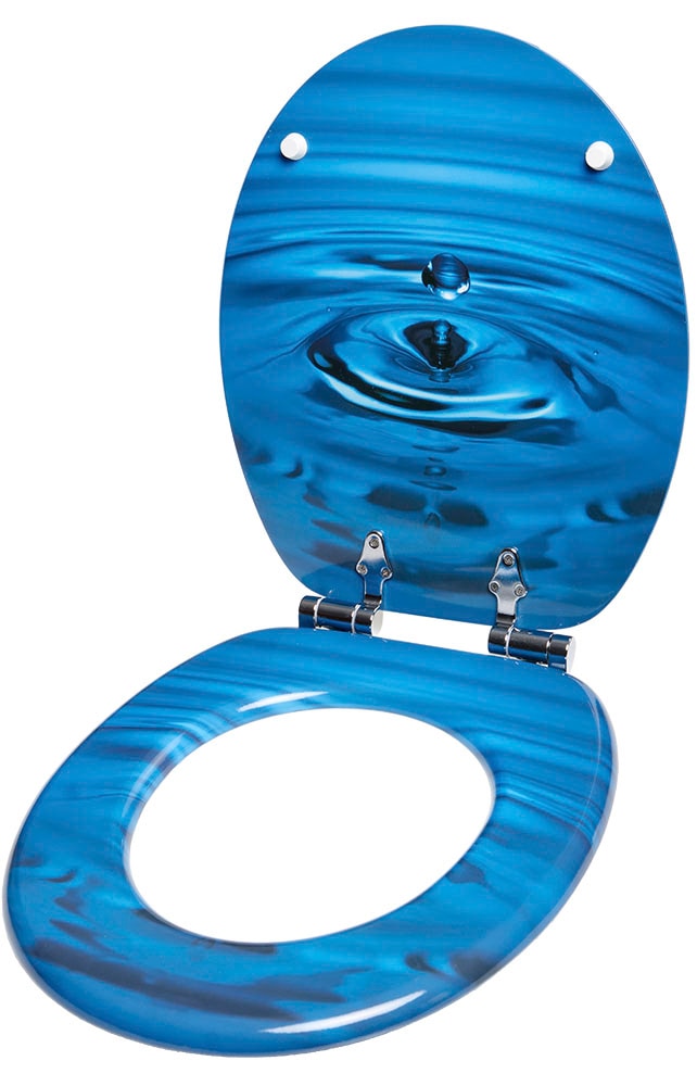 Sanilo Badaccessoire-Set »Wassertropfen« bestehend aus WC-Sitz, Badteppich, Stöpsel, Seifenspender, WC-Bürste