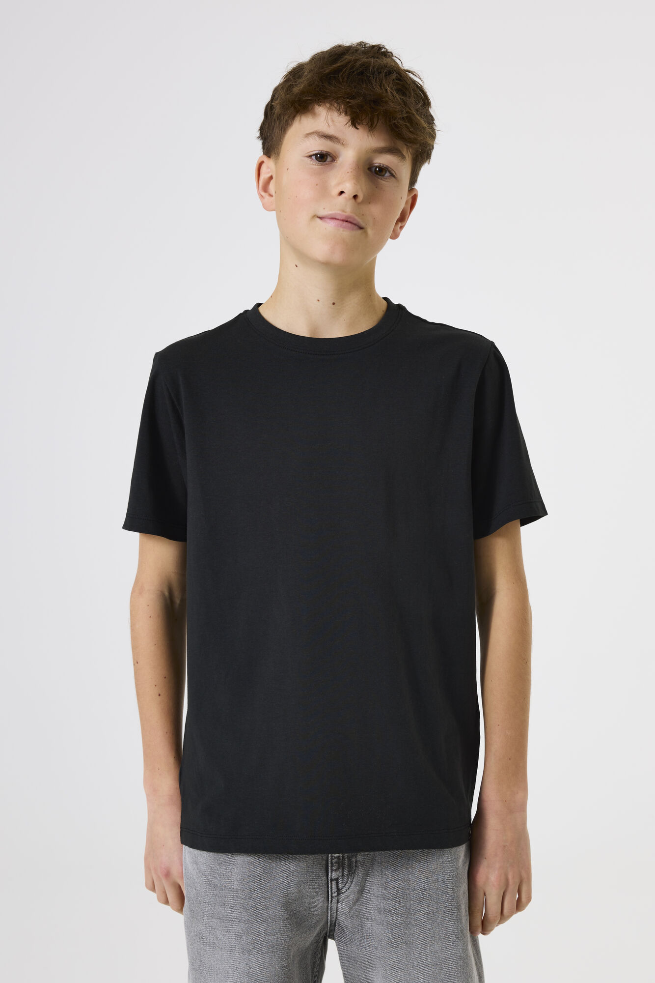 GARCIA Jungen T-Shirt, schwarz, Gr. 176, unifarben, Jersey, Obermaterial: 95% Baumwolle, 5% Elasthan, Shirts, für Kids, mit Stretch