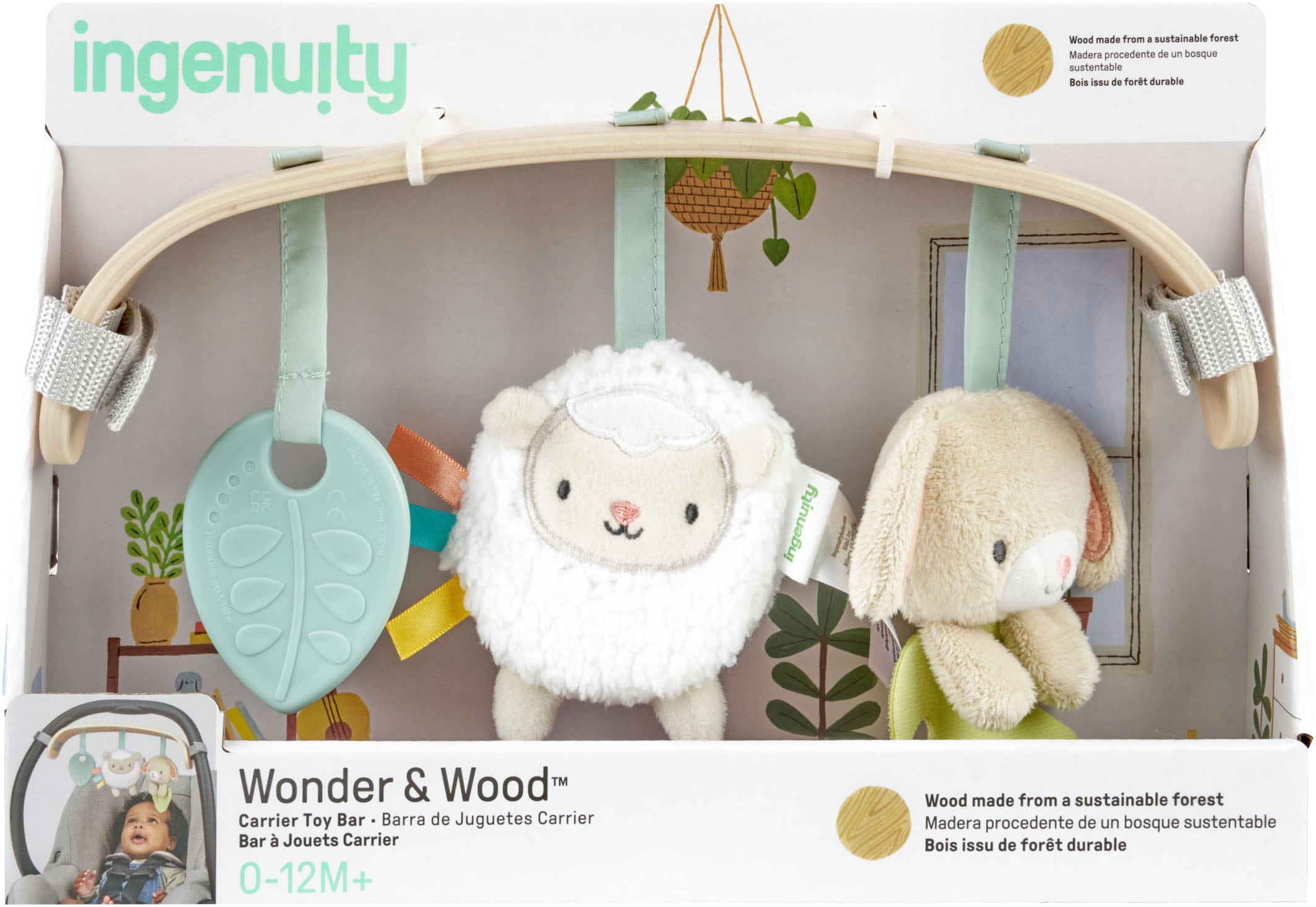 ingenuity Kinderwagenkette »Wonder & Wood Carrier Toybar«