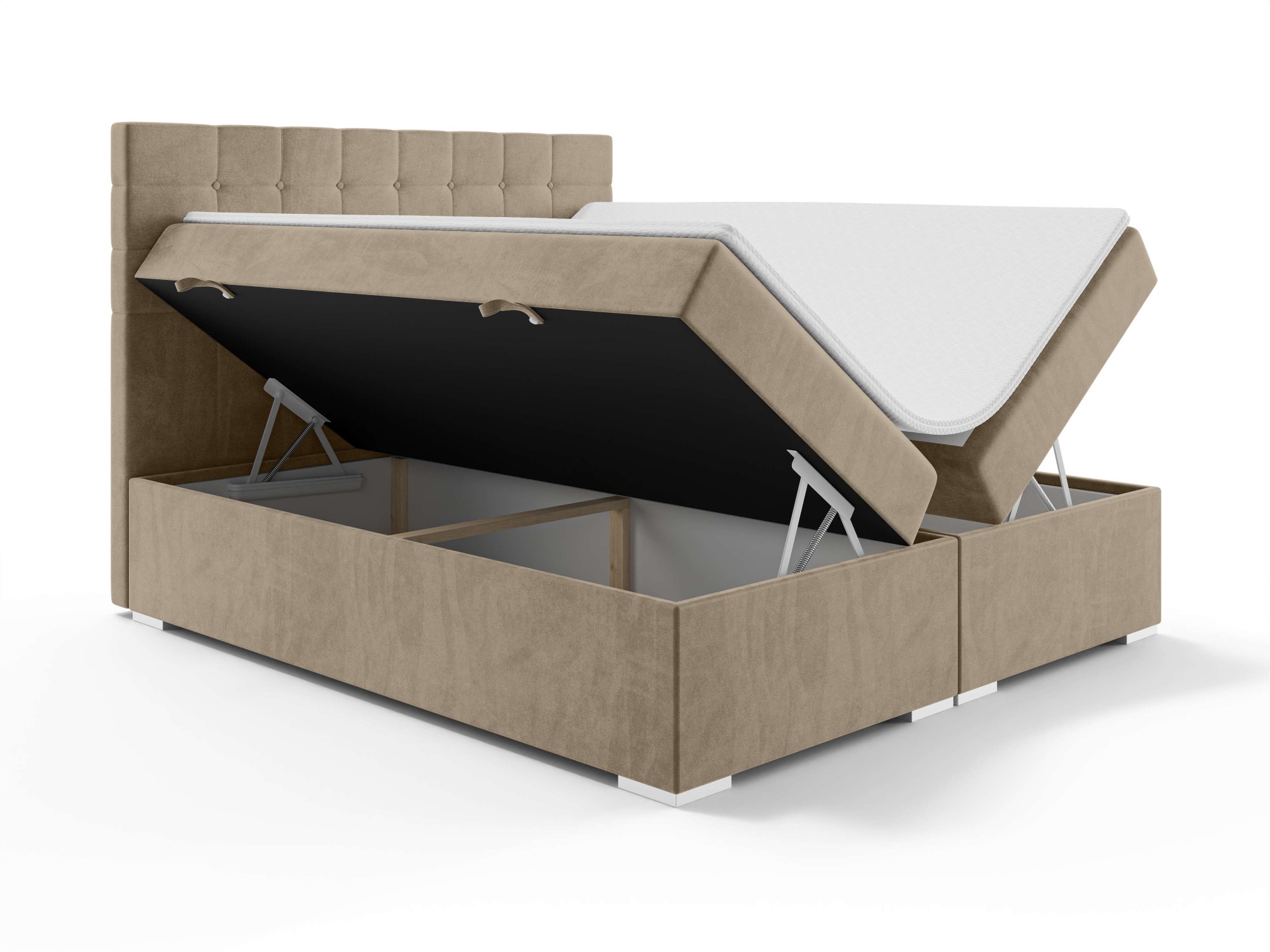 INOSIGN Polsterbett »Semla mit Matratze und Topper, in 3 Breiten (140, 160 und 180 cm)«, Boxspringbett mit Kopfteil, Bettkasten, Matratze (BFK/TFK) und Topper