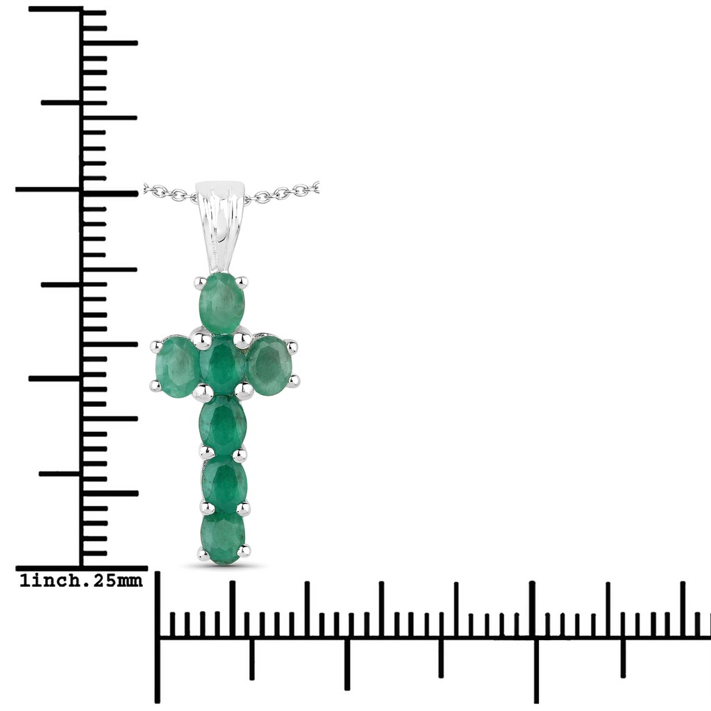 Vira Jewels Kette mit Anhänger »925-Sterling Silber rhodiniert Glänzend Smaragd grün«