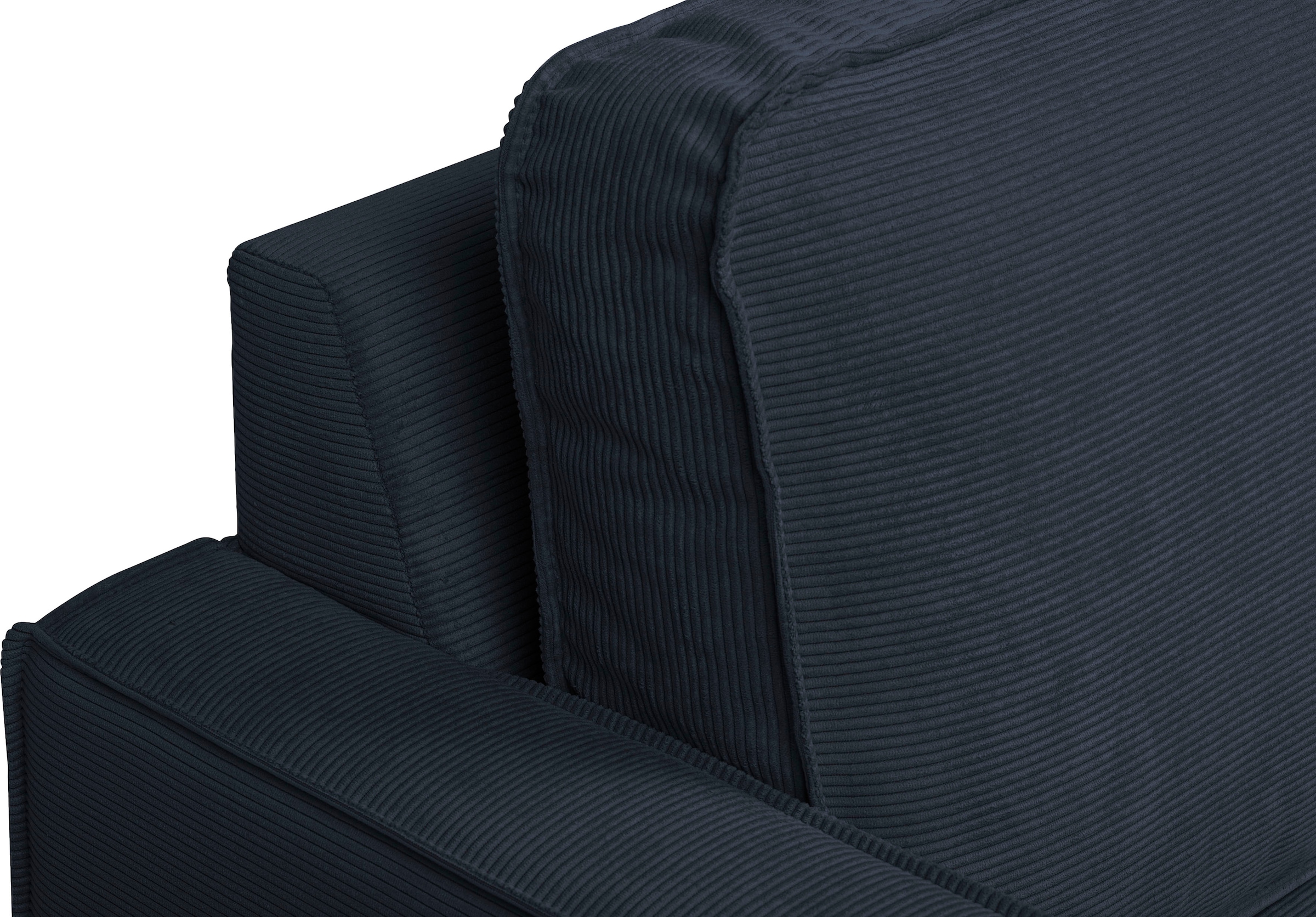 Places of Style Ecksofa »Pinto, 290 cm, Ottomane links / rechts«, Cord, Feincord, Luxus-Microfaser Leder und Chenille
