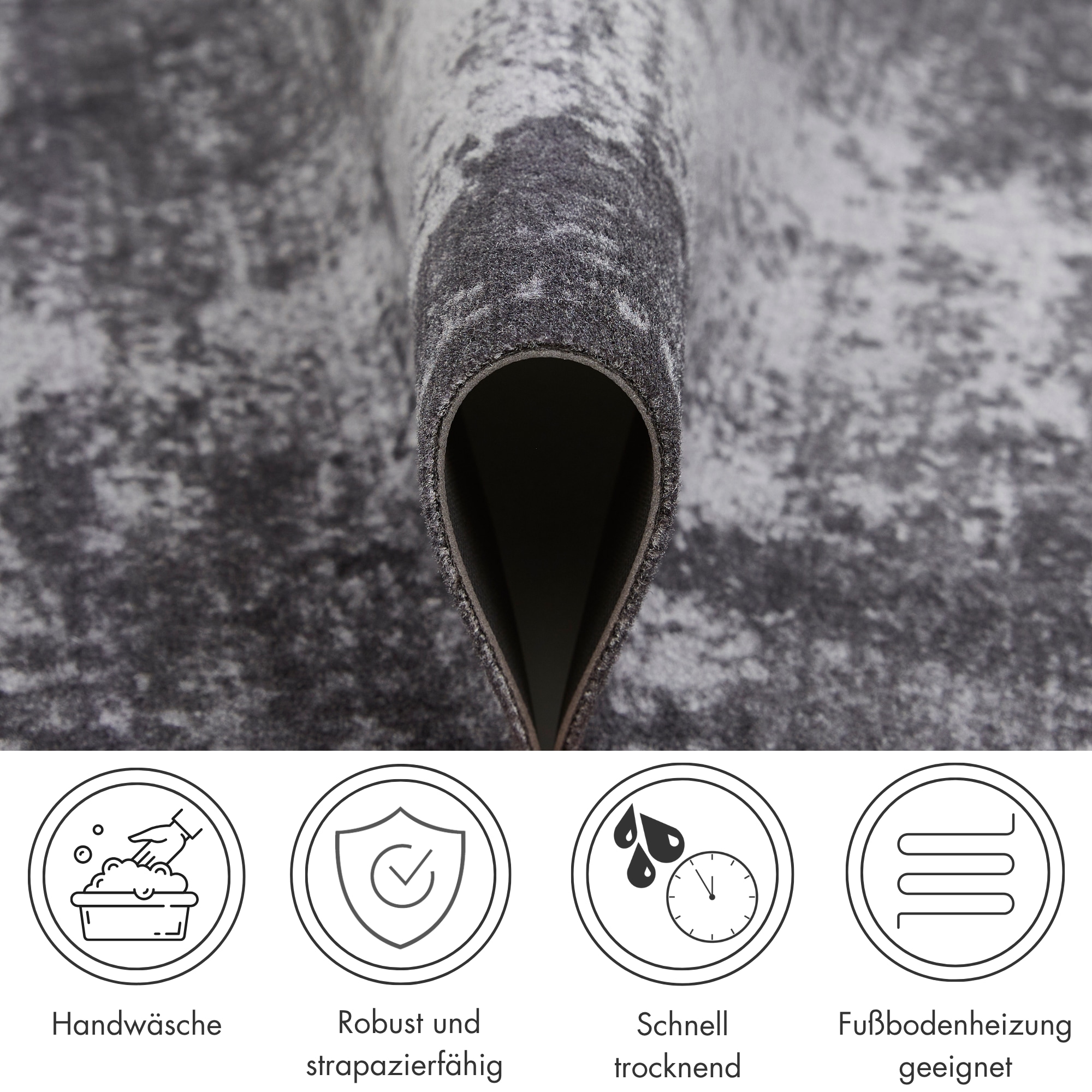 Andiamo Fußmatte »Metropolitan, Welcome, Made in Belgium«, rechteckig, 4 mm Höhe, Schmutzfangmatte, mit Spruch, rutschhemmend, waschbar