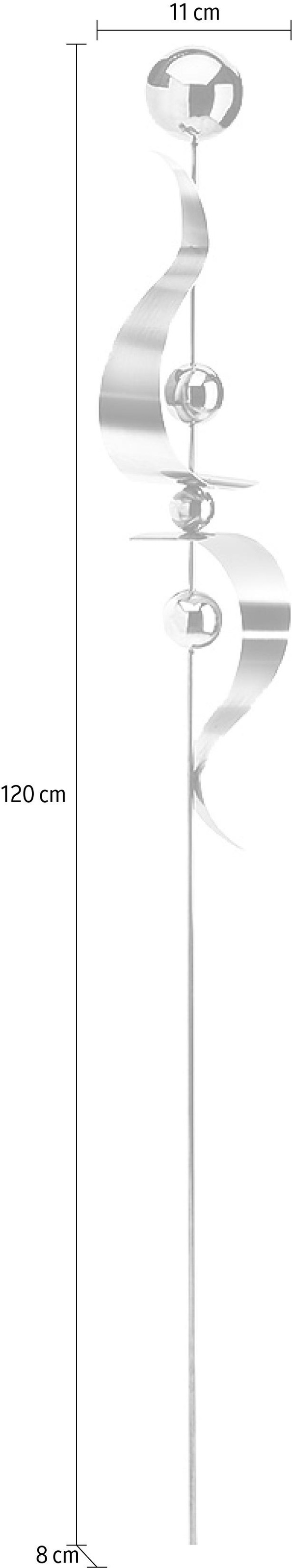 Dekofigur LOCKER "TWIN", silber (silberfarben), B:11cm H:120cm T:8cm, Edelstahl, Dekofiguren 3