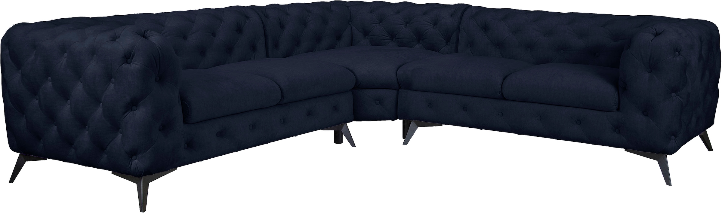Leonique Chesterfield-Sofa "Ecksofa GLYNIS L-Form mit Wellenunterfederung, günstig online kaufen