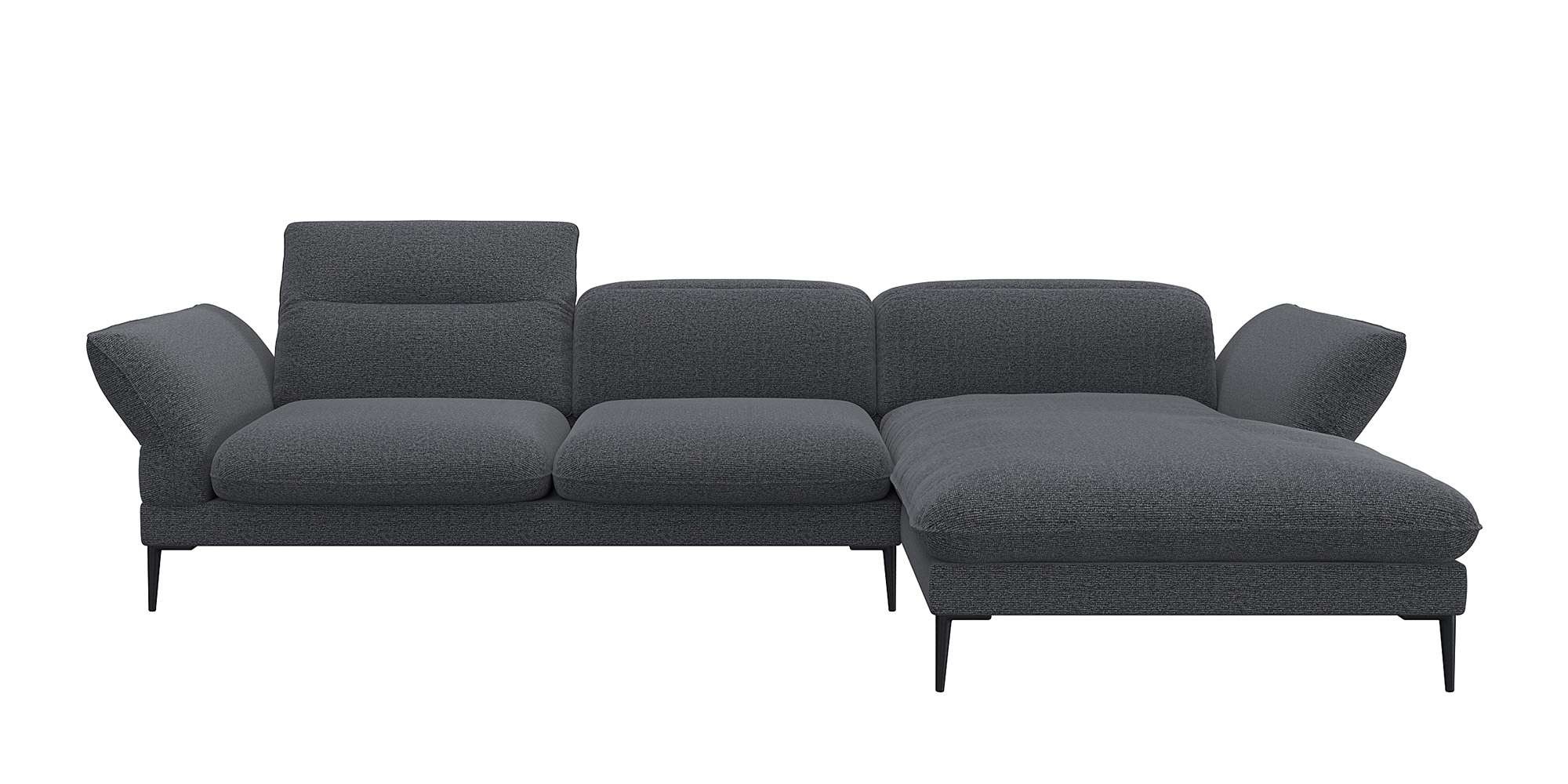 FLEXLUX Ecksofa »Salino, Funktionssofa mit Recamiere, Relaxsofa, Ecksofa«, Sofa mit Arm- und Kopfteil-Verstellungen, Kaltschaum & Stahl-Wellen