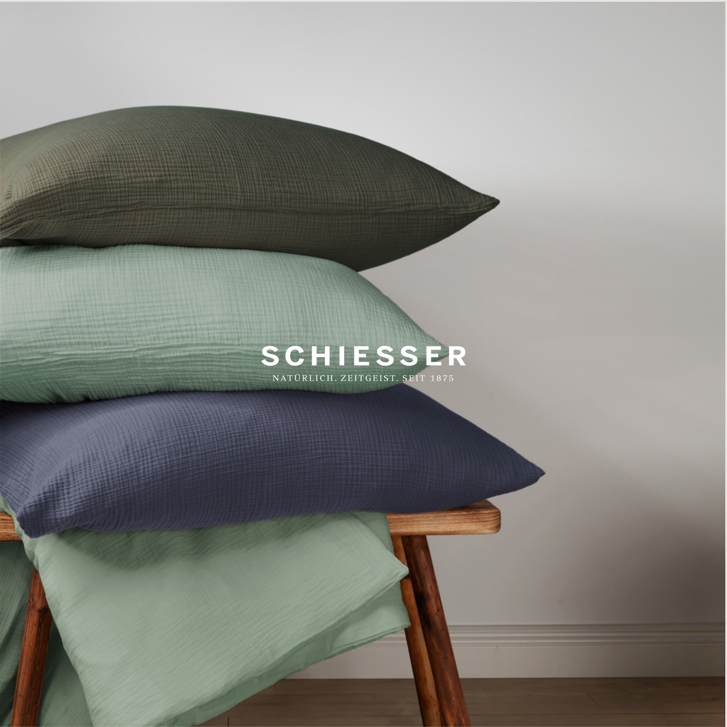 Schiesser Bettwäsche »Molly aus softer Musselin-Qualität in gedeckten, natürlichen Farben«, (2 tlg.), MADE IN GREEN by OEKO-TEX®