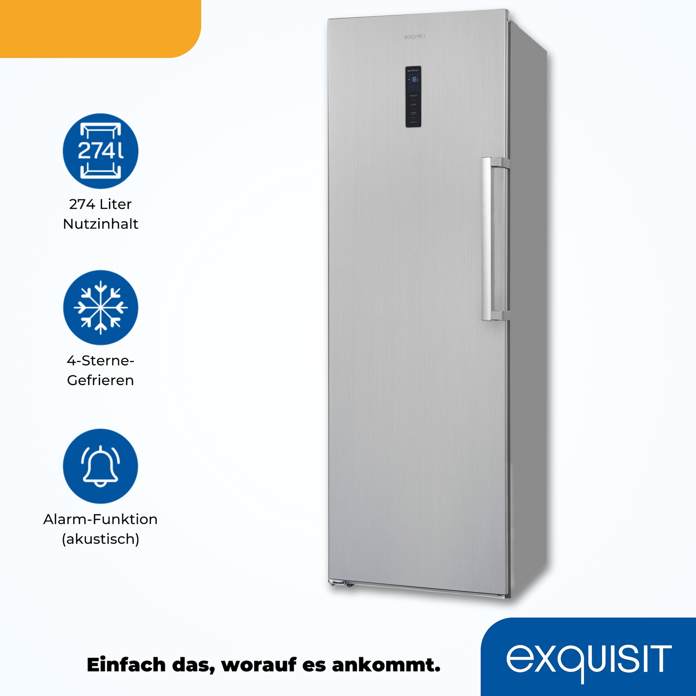 exquisit Gefrierschrank »GS295-NF-H-040D«, 185 cm hoch, 60 cm breit