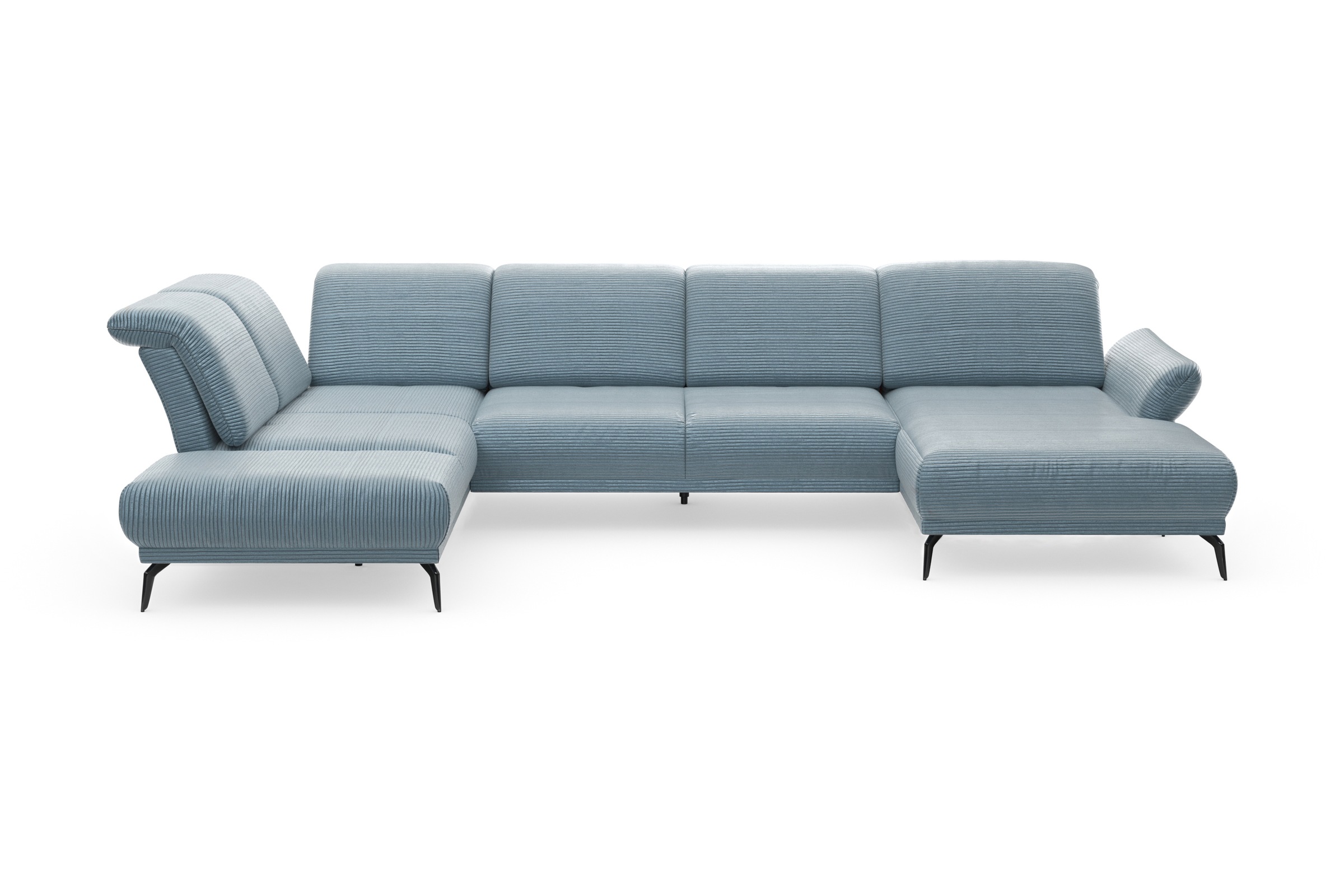 INOSIGN Wohnlandschaft »Coco U-Form«, Sitztiefen-, Arm- und Kopfteilverstellung, Cord-Bezug, Fußhöhe 15 cm