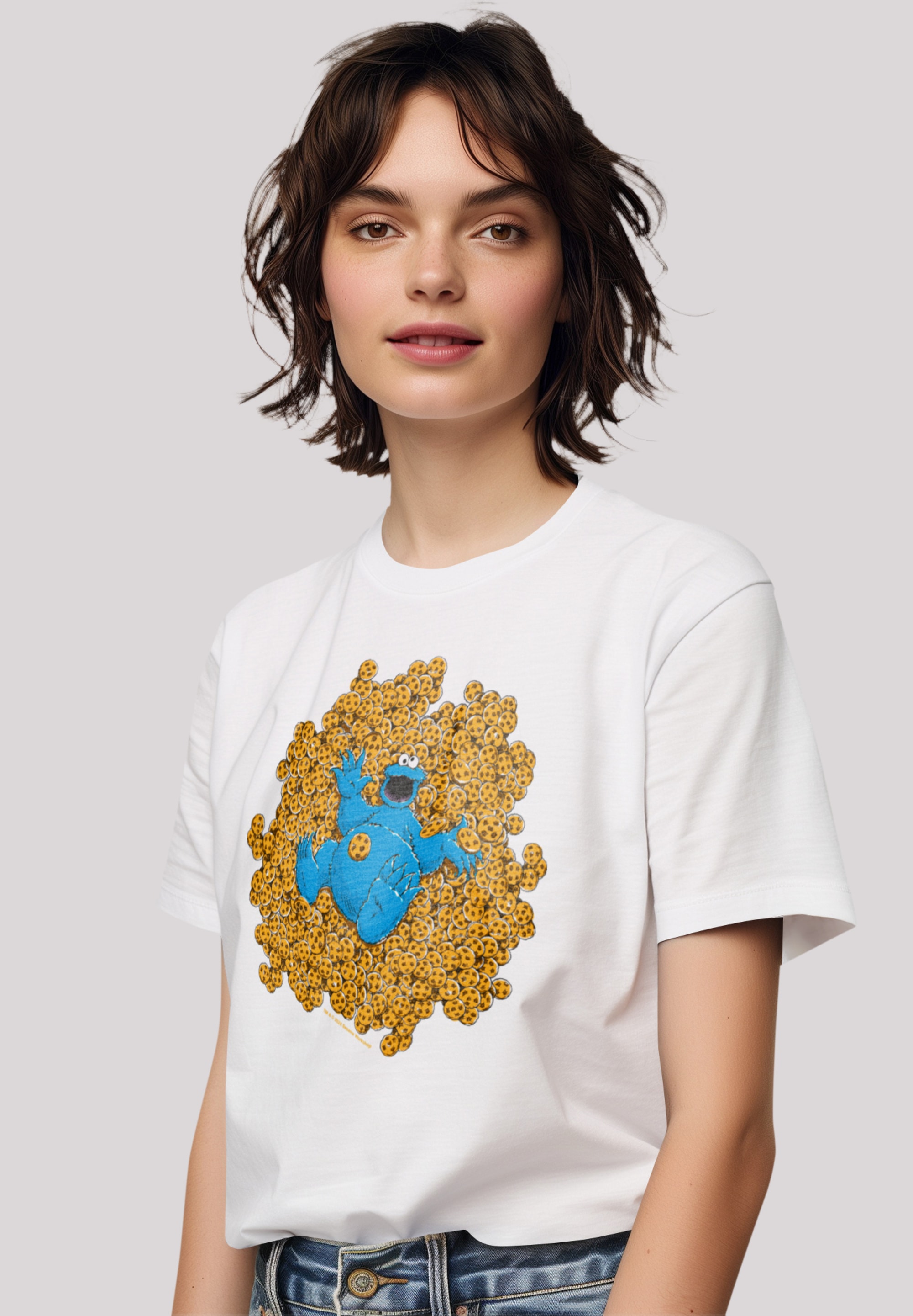 F4NT4STIC T-Shirt "Sesamstraße Cookie Monster Coockie Bad", Premium Qualitä günstig online kaufen