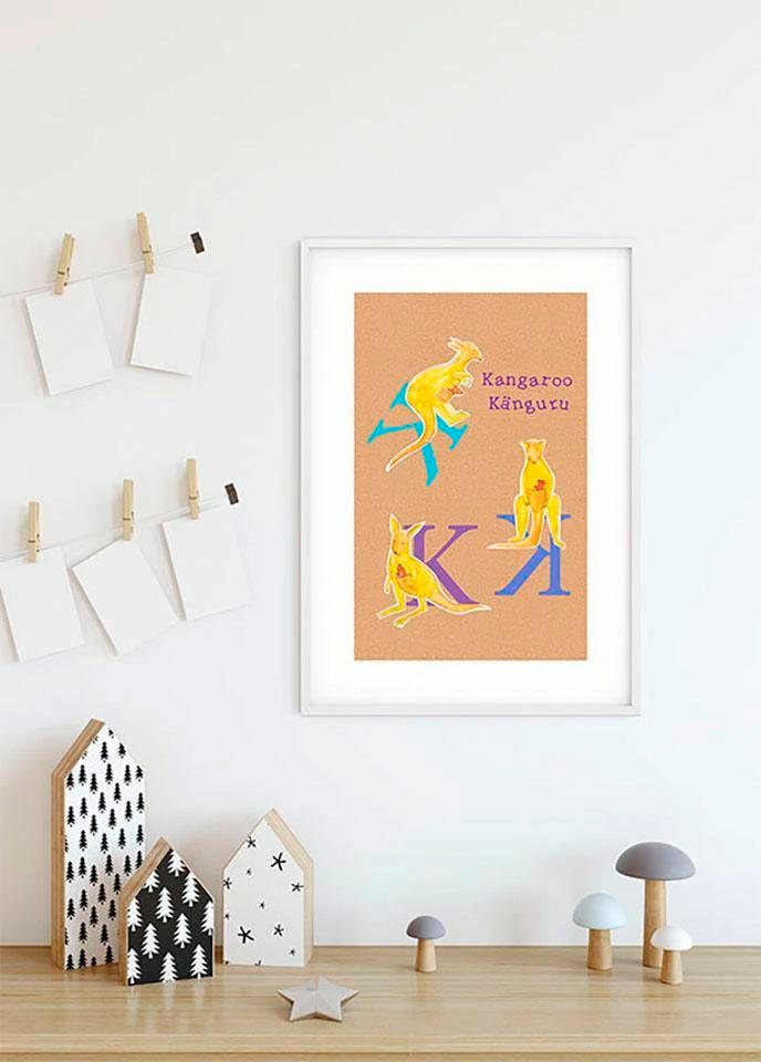 Komar Poster »ABC Animal K«, Buchstaben, (1 St.), Kinderzimmer, Schlafzimmer,  Wohnzimmer | BAUR