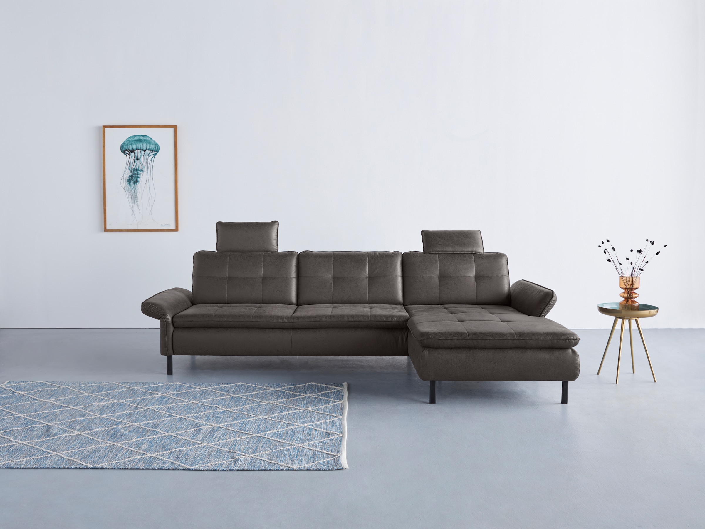 Home affaire Ecksofa "Birkholm L-Form" Armlehnverstellung, auch in Easy Cle günstig online kaufen