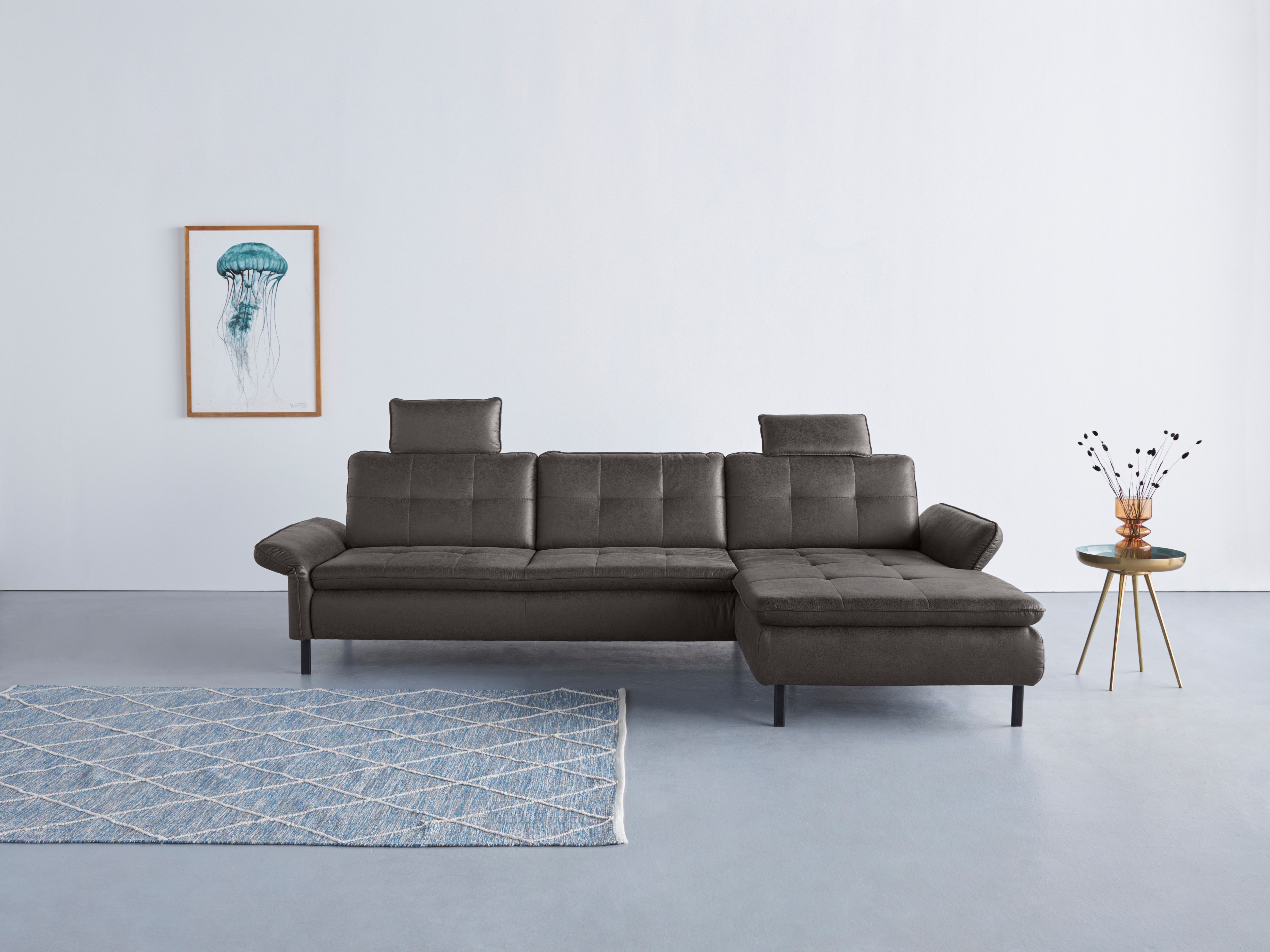 OTTO home Ecksofa "Birkholm L-Form" Armlehnverstellung, auch in Easy Clean Bezug - mit Wasser zu reinigen