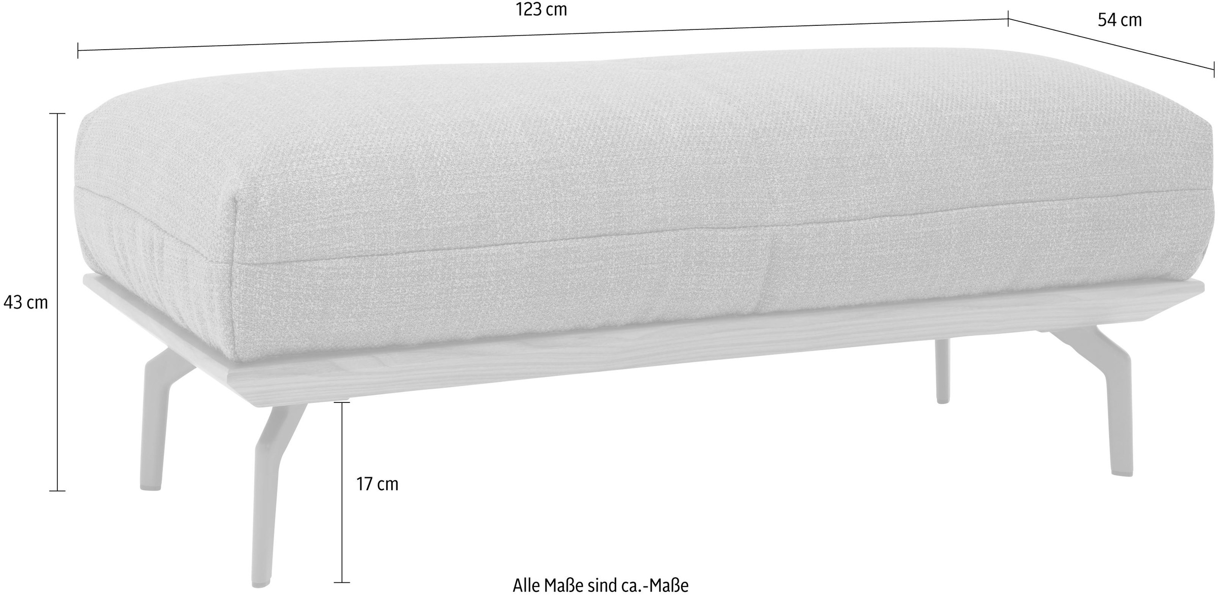 hülsta sofa Polsterhocker »hs.40«, in 2 Bezugsqualitäten, Holzrahmen in Eiche Natur oder Nussbaum